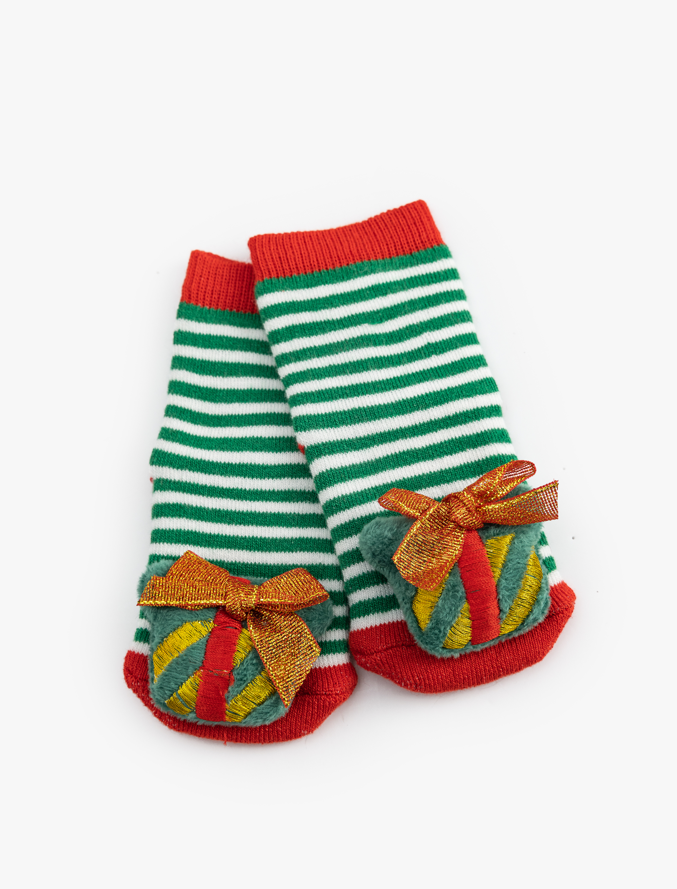 Kız Bebek Yılbaşı Temalı Aplike Detaylı Soket Çorap