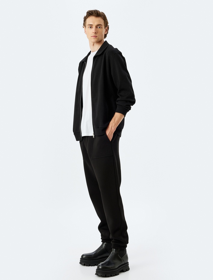  Kışlık Eşofman Altı Beli Bağcıklı Chino Cep Detaylı Şardonlu Pamuk Karışımlı