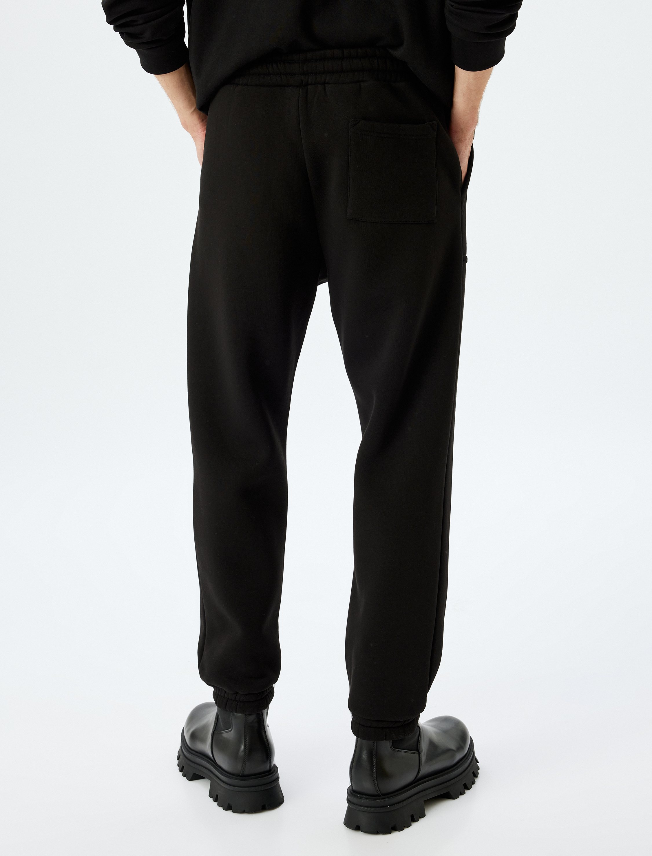   Kışlık Eşofman Altı Beli Bağcıklı Chino Cep Detaylı Şardonlu Pamuk Karışımlı