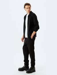 Kışlık Eşofman Altı Beli Bağcıklı Chino Cep Detaylı Şardonlu Pamuk Karışımlı