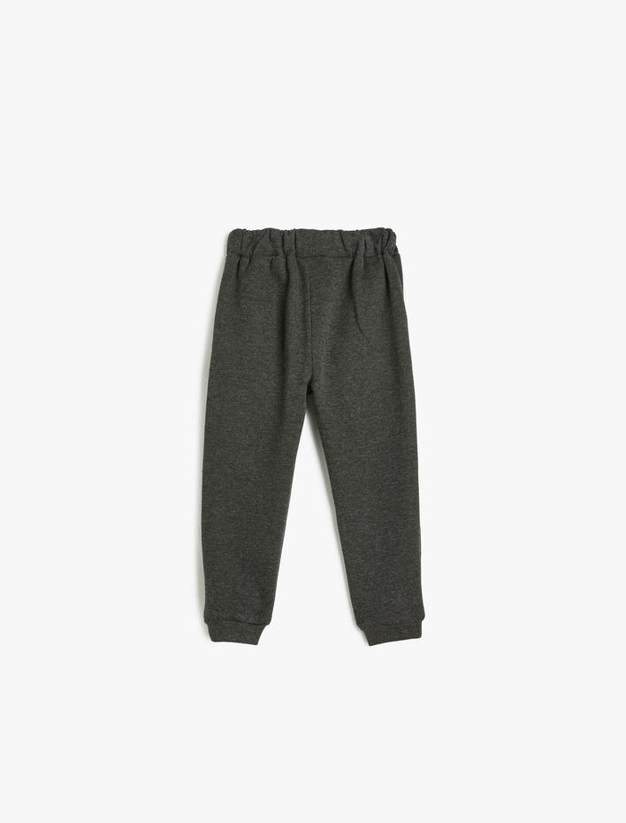 Erkek Bebek Beli Lastikli Düğme Detaylı Cepli Jogger Eşofman Altı