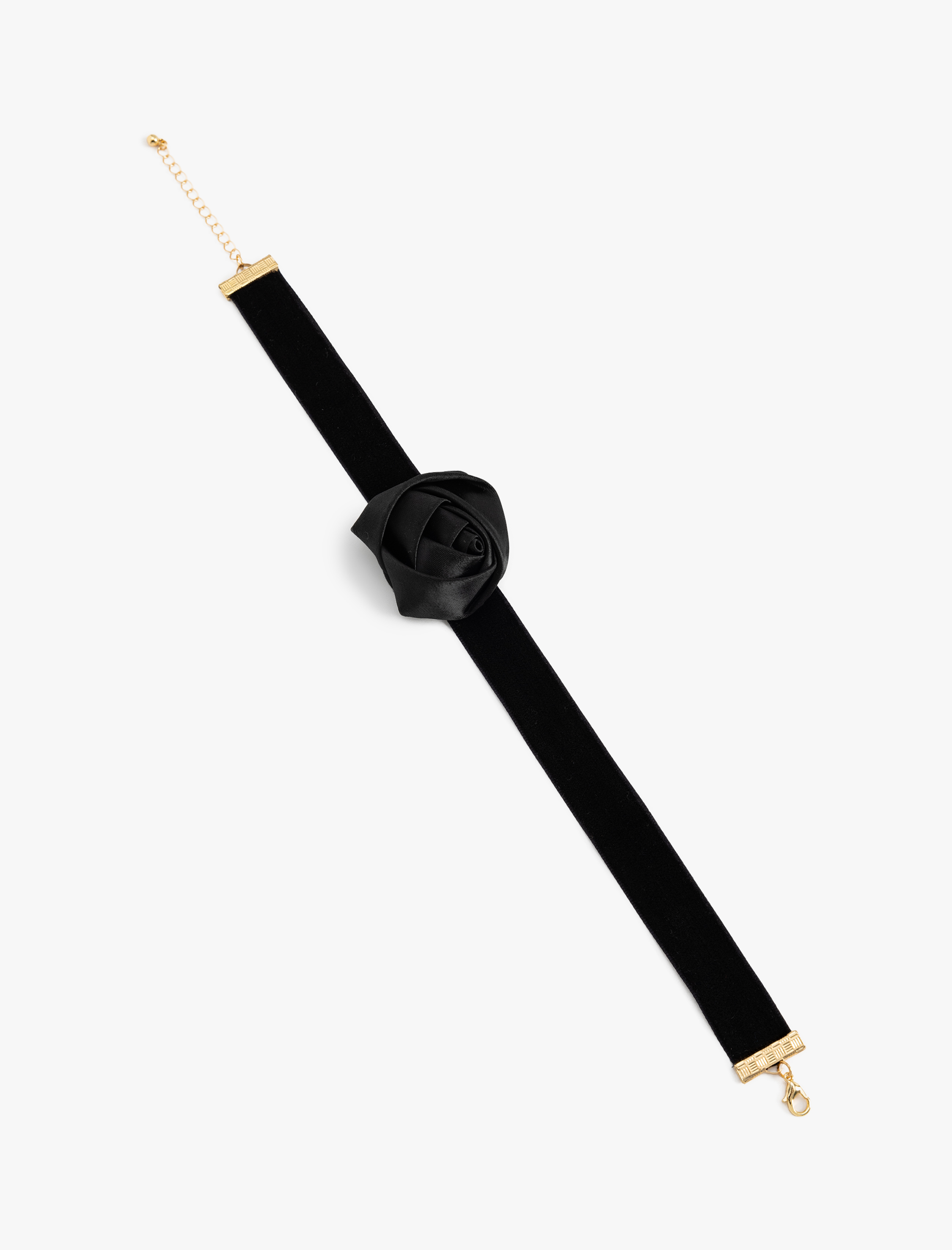  Kadın Saten Gül Aplikeli Choker Kolye - Koton X Sibil Çetinkaya