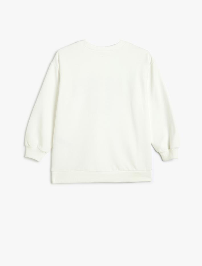 Erkek Çocuk Slogan Baskılı Sweatshirt Bisiklet Yaka uzun Kollu Şardonlu