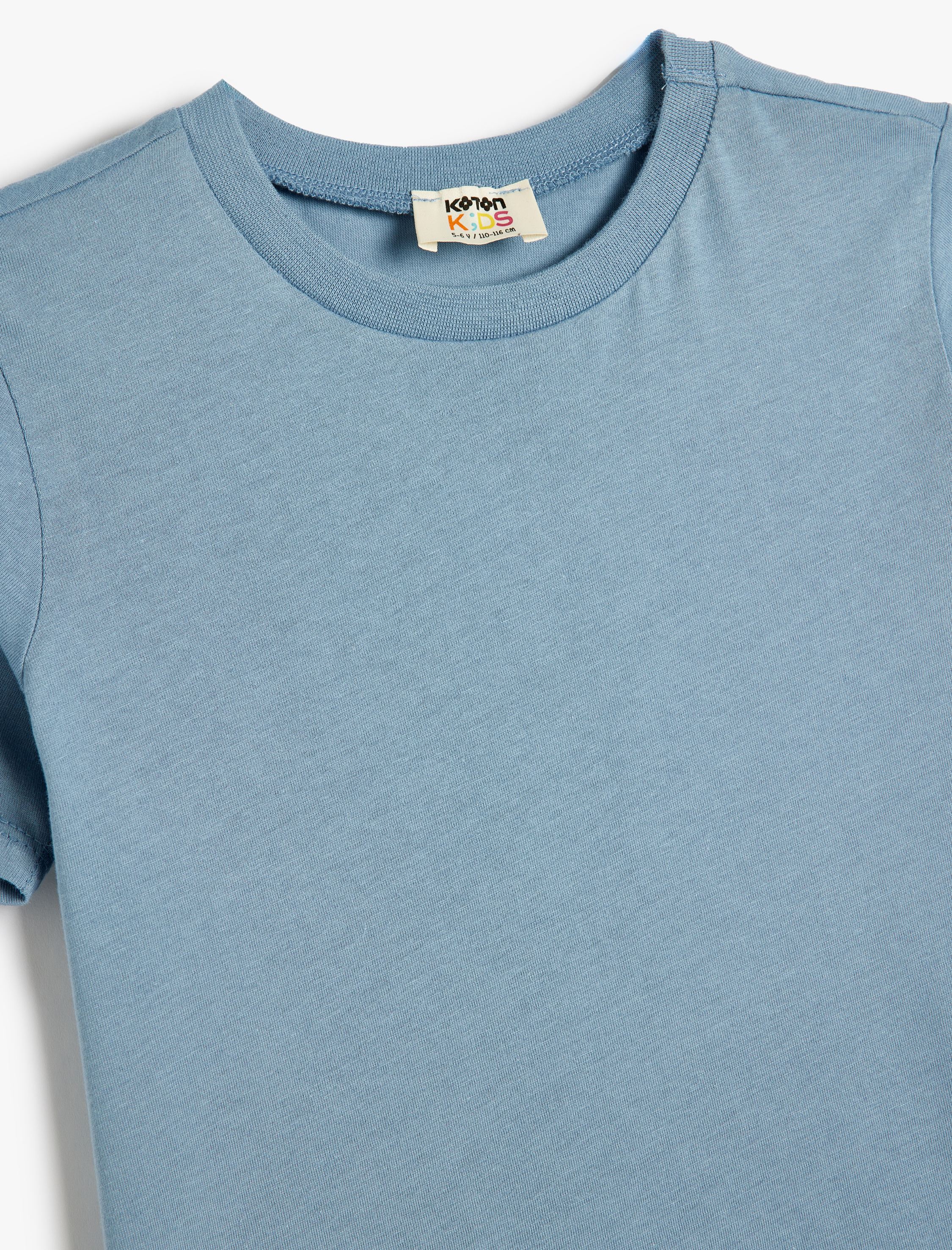  Erkek Çocuk Basic Tişört Kısa Kollu Bisiklet Yaka Pamuklu