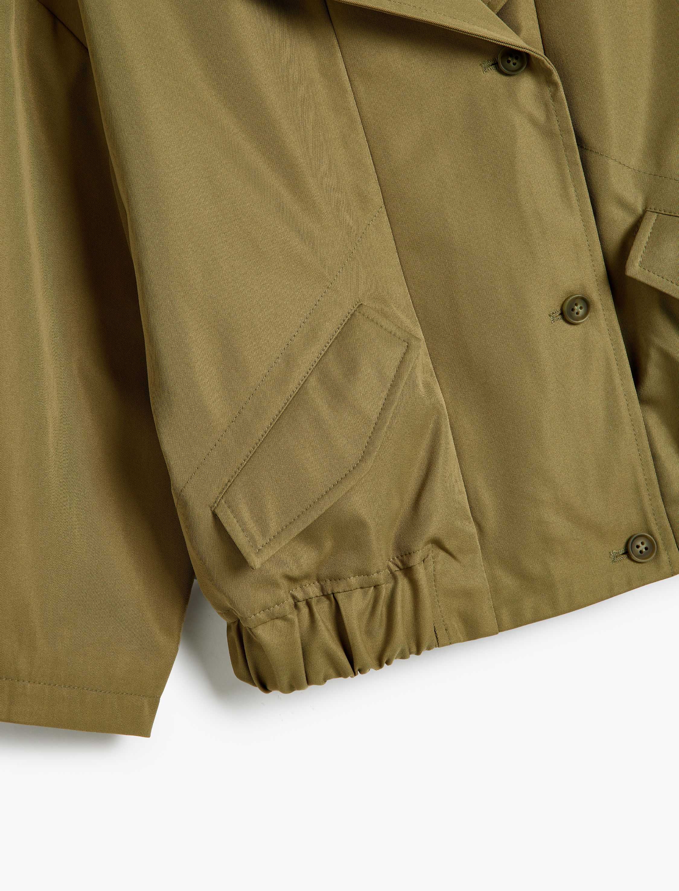  Kız Çocuk Mevsimlik Mont Kruvaze Yaka Cep Detaylı Uzun Kollu Düğmeli