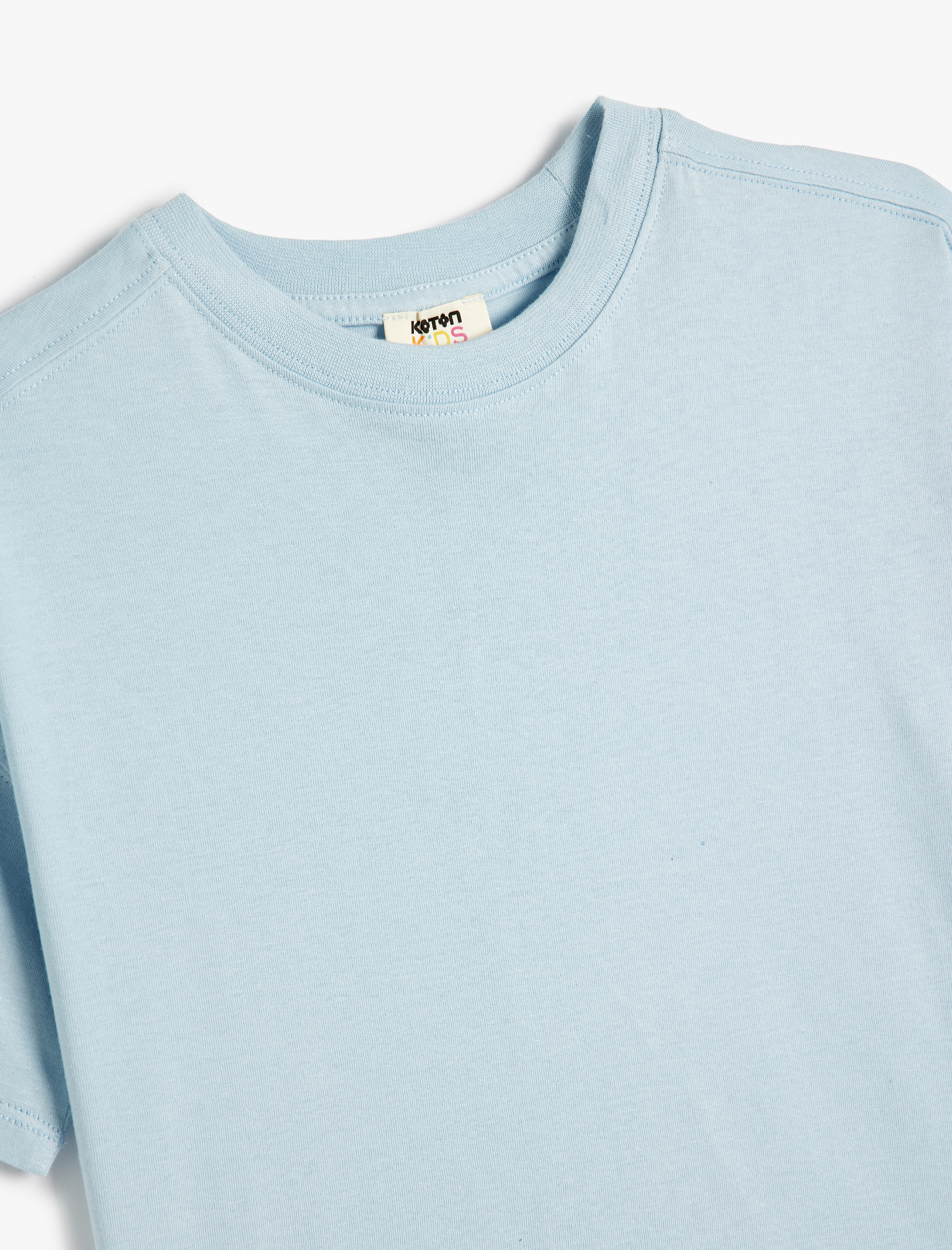  Erkek Çocuk Basic Oversize Tişört Kısa Kollu Bisiklet Yaka Pamuklu