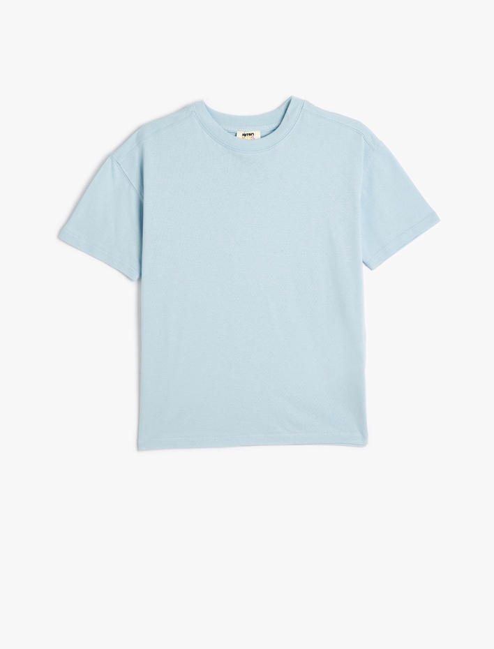 Erkek Çocuk Basic Oversize Tişört Kısa Kollu Bisiklet Yaka Pamuklu