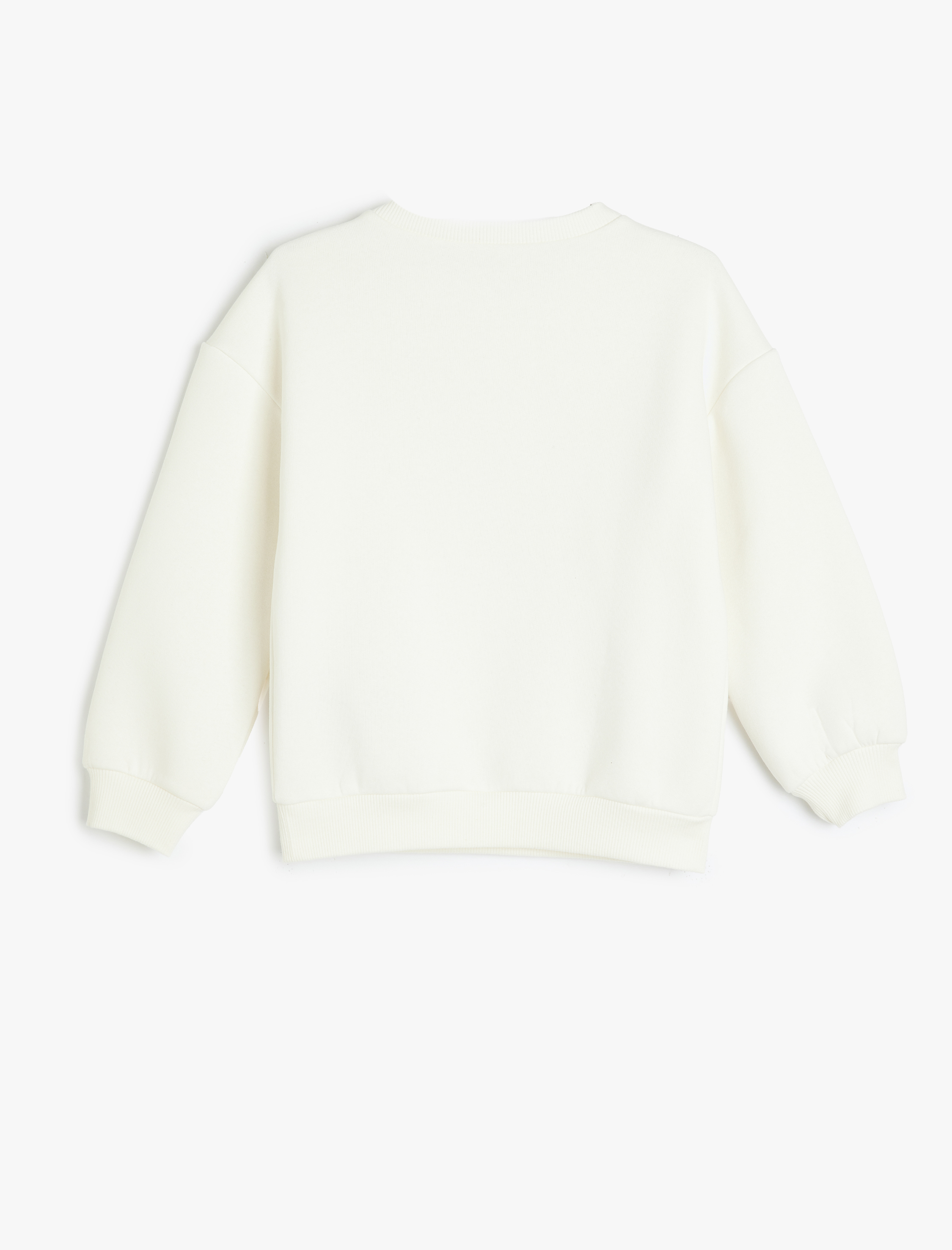  Kız Çocuk Köpek Baskılı Şardonlu Pamuklu Uzun Kollu Sweatshirt