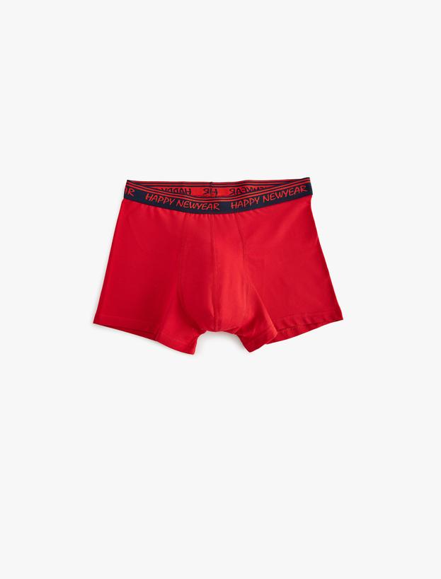 Yılbaşı Temalı Skinny Fit Pamuklu 2'li Boxer Seti_2