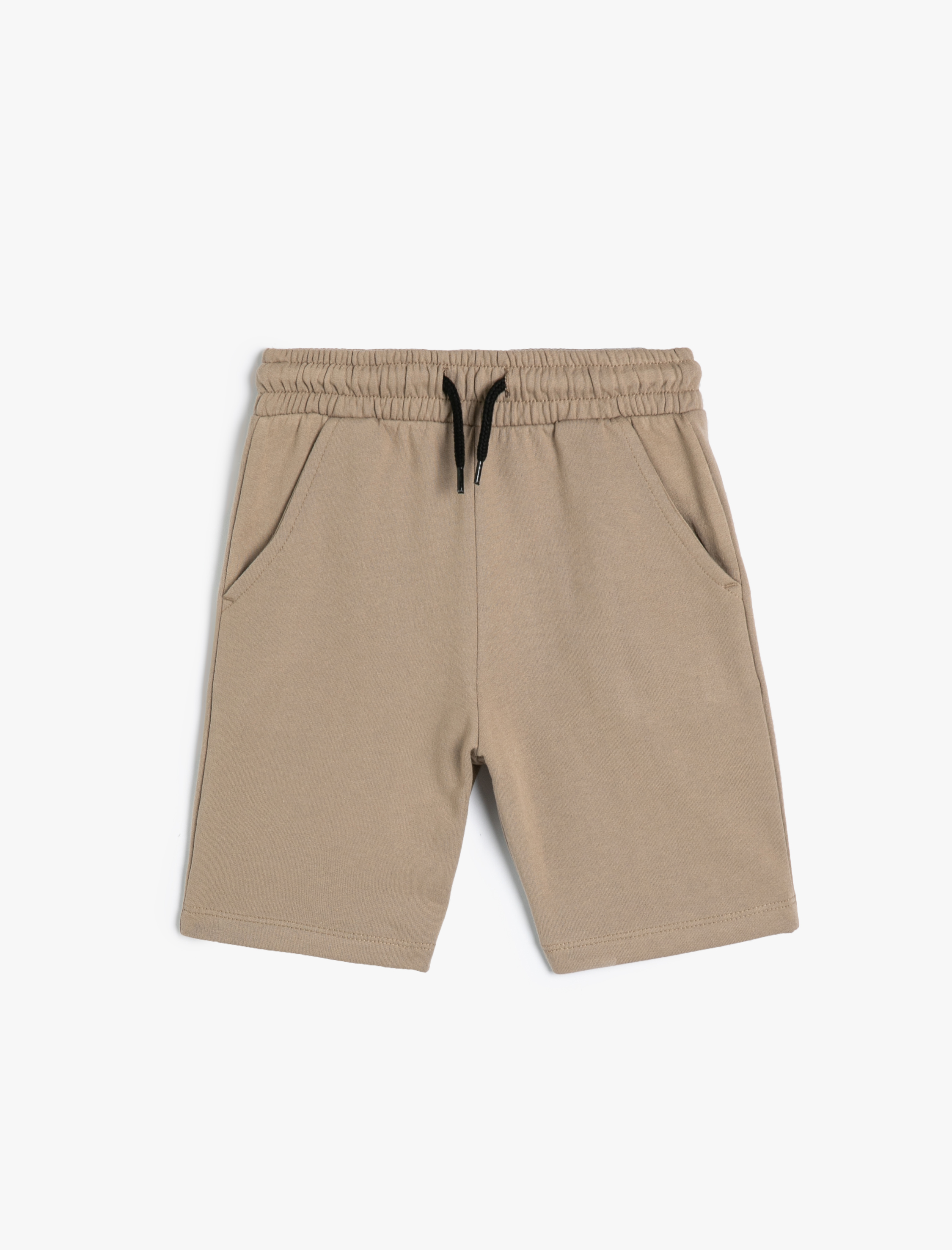  Erkek Çocuk Pamuklu Fermuarlı Şardonlu Dik Yaka Sweatshirt ve Şort Seti