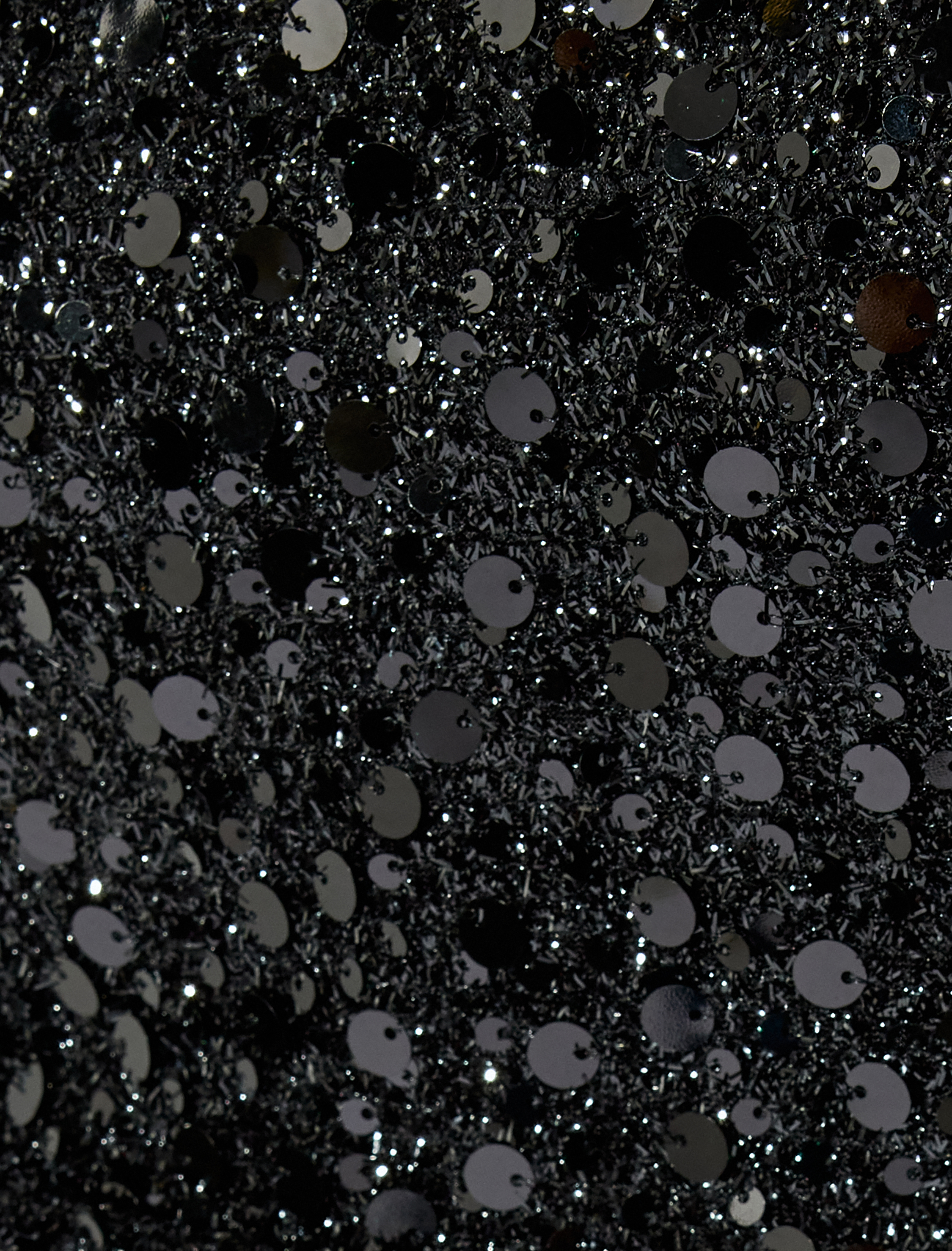   Pullu Payetli Straplez Uzun Abiye Elbise Yırtmaç Detaylı Uzun Kollu