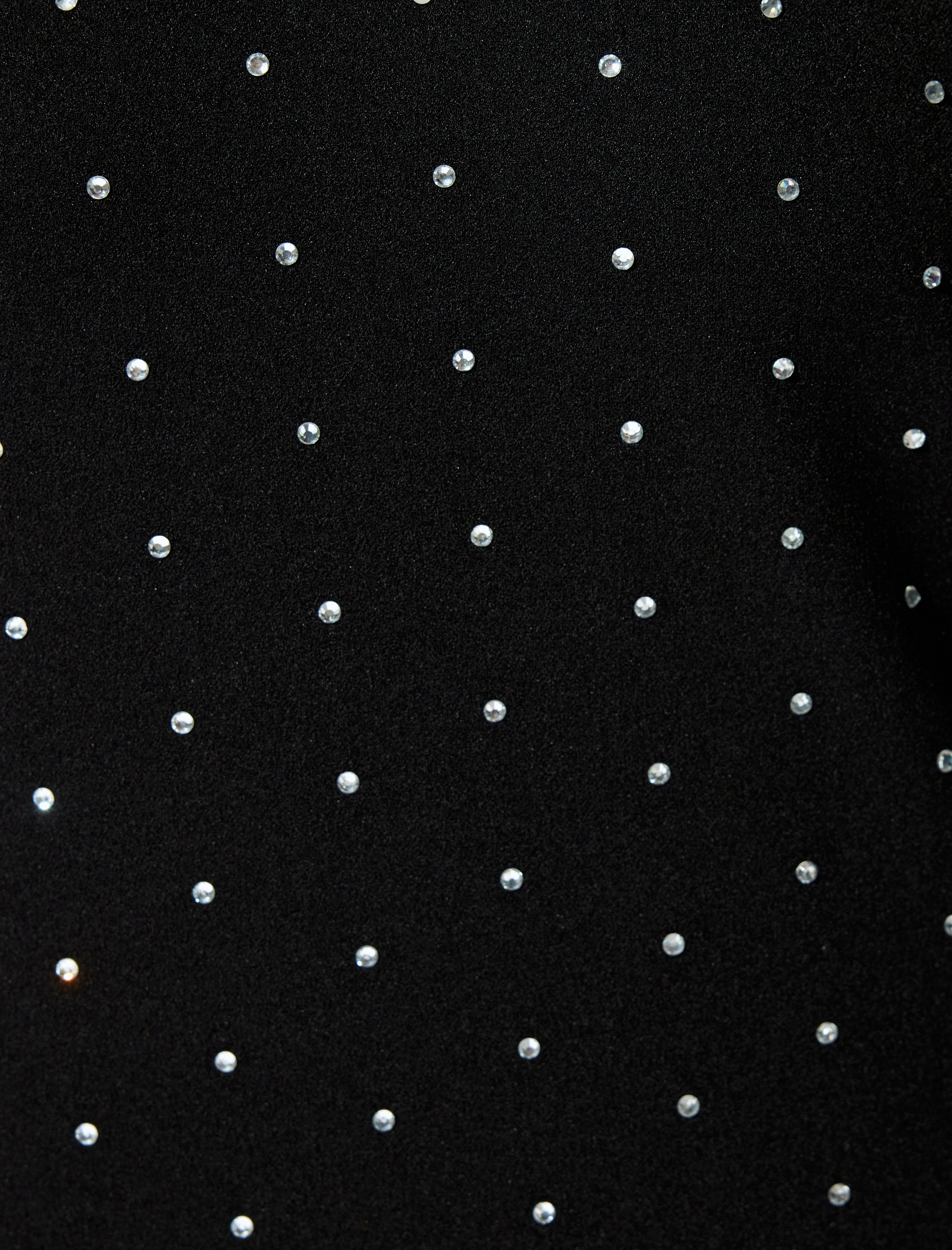   Straplez Kalem Elbise Taşlı Slim Fit Krep Scuba Kumaş