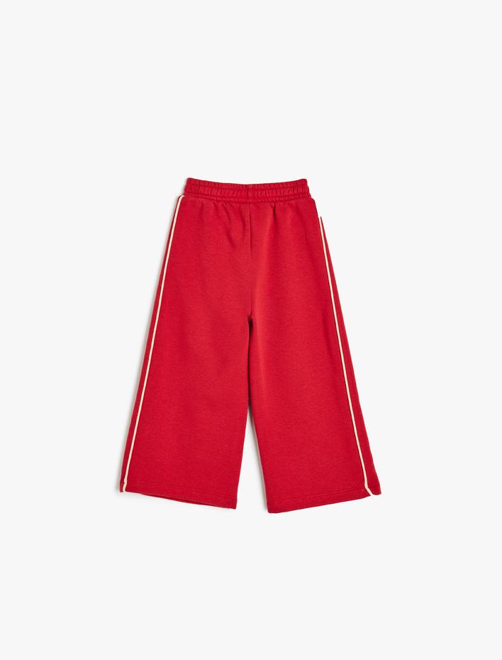 Kız Bebek Bol Paça Eşofman Altı Beli Lastikli Pamuklu Şardonlu