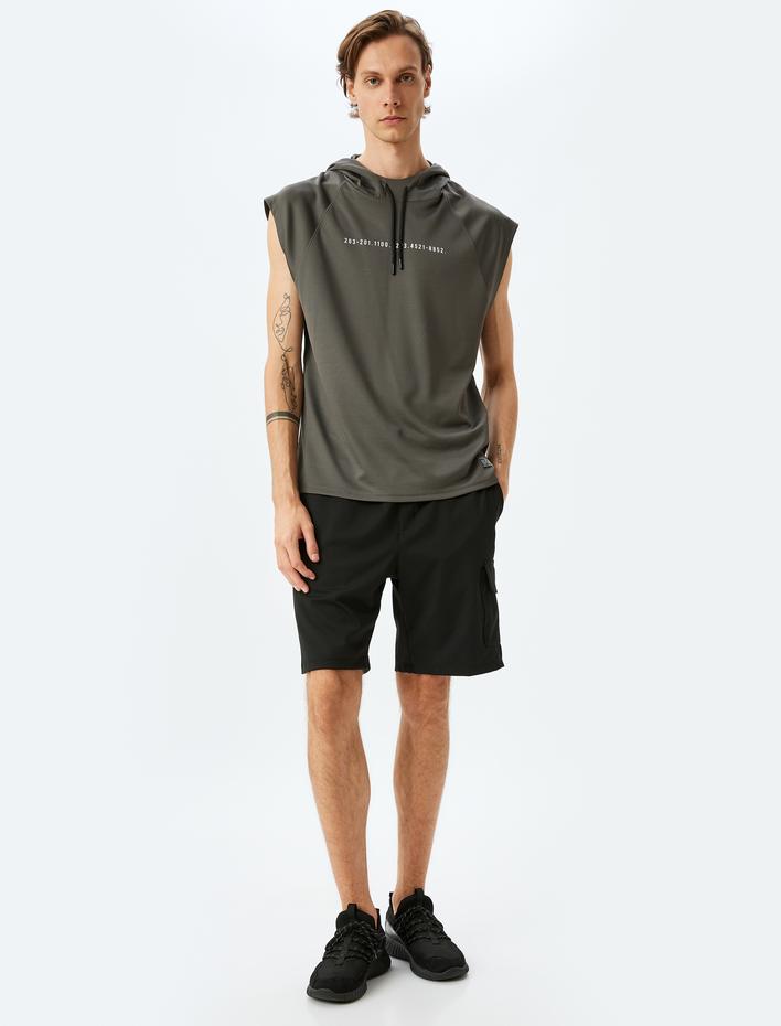  Beli Bağcıklı Cepli Kısa Spor Şort