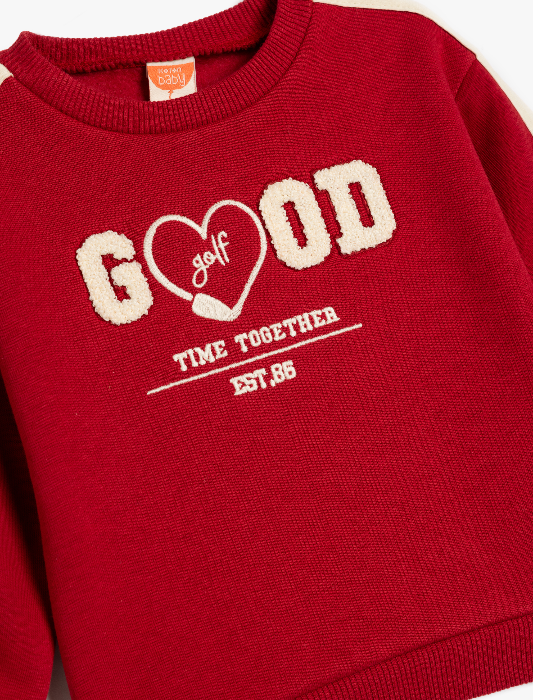  Kız Bebek Sweatshirt Uzun Kollu Bisiklet Yaka Aplike Detaylı Pamuklu Şardonlu