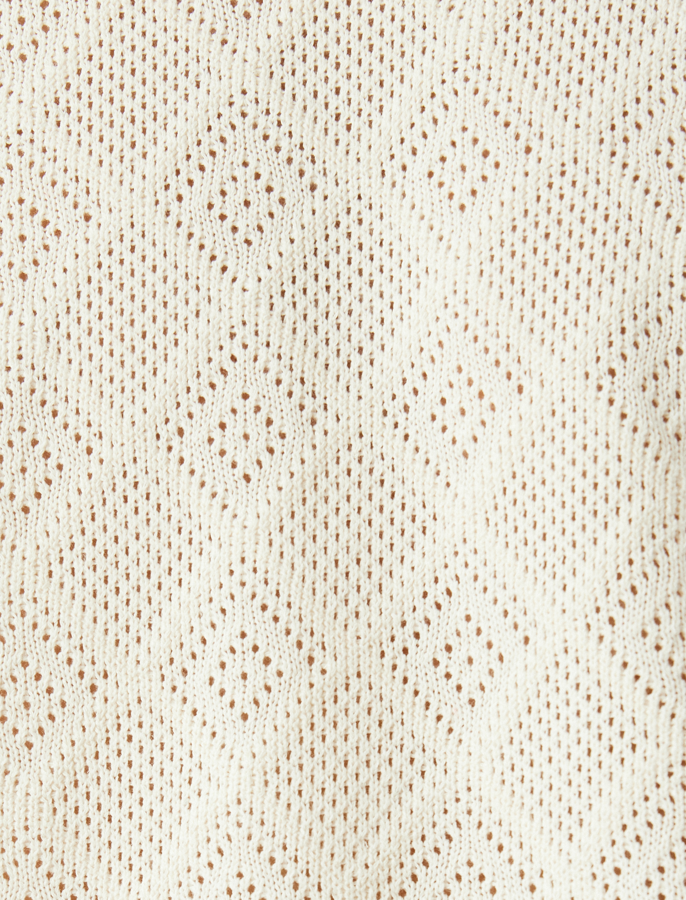   Bisiklet Yaka Kısa Kollu Ajurlu Regular Fit Pamuk Karışımlı Dokulu Tişört