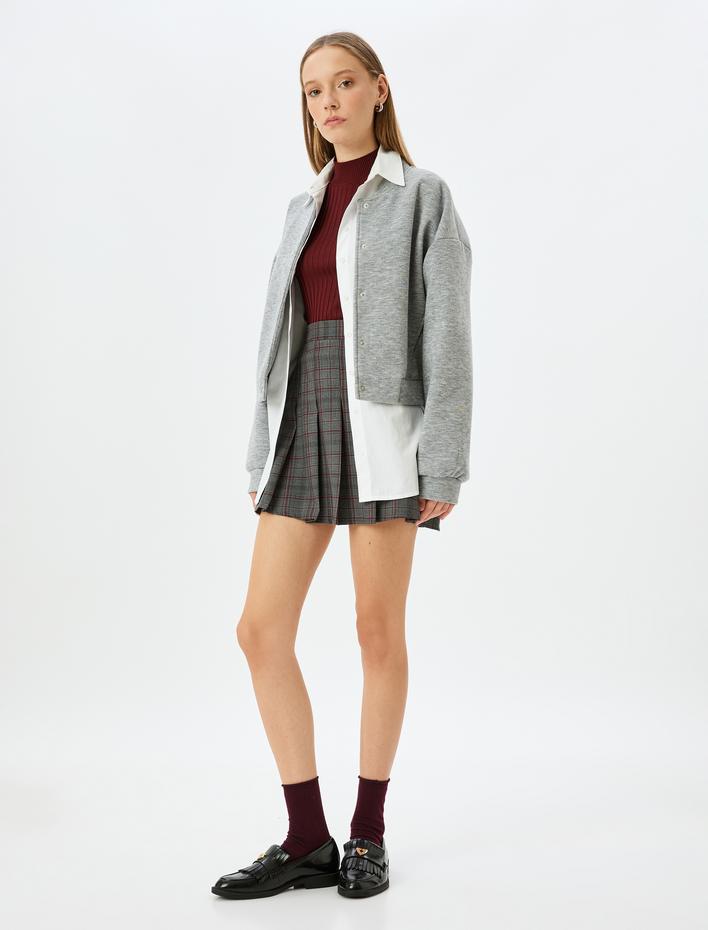  Mini Kalın Pileli Etek