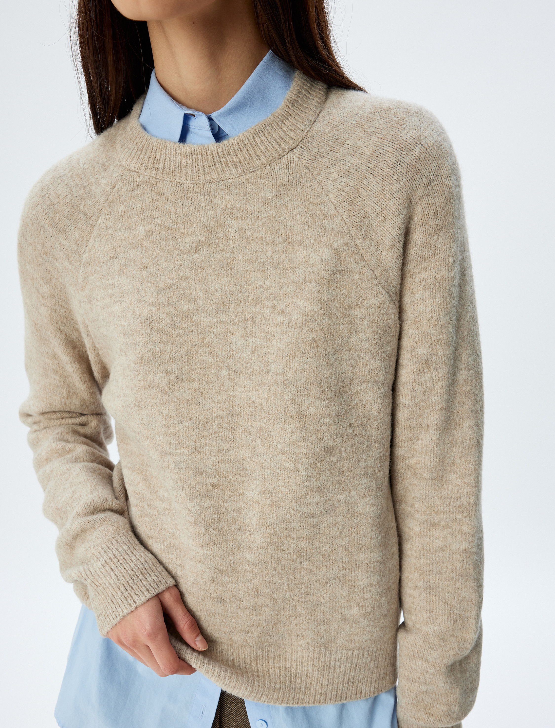   Basic Triko Kazak Uzun Kollu Yumuşak Dokulu