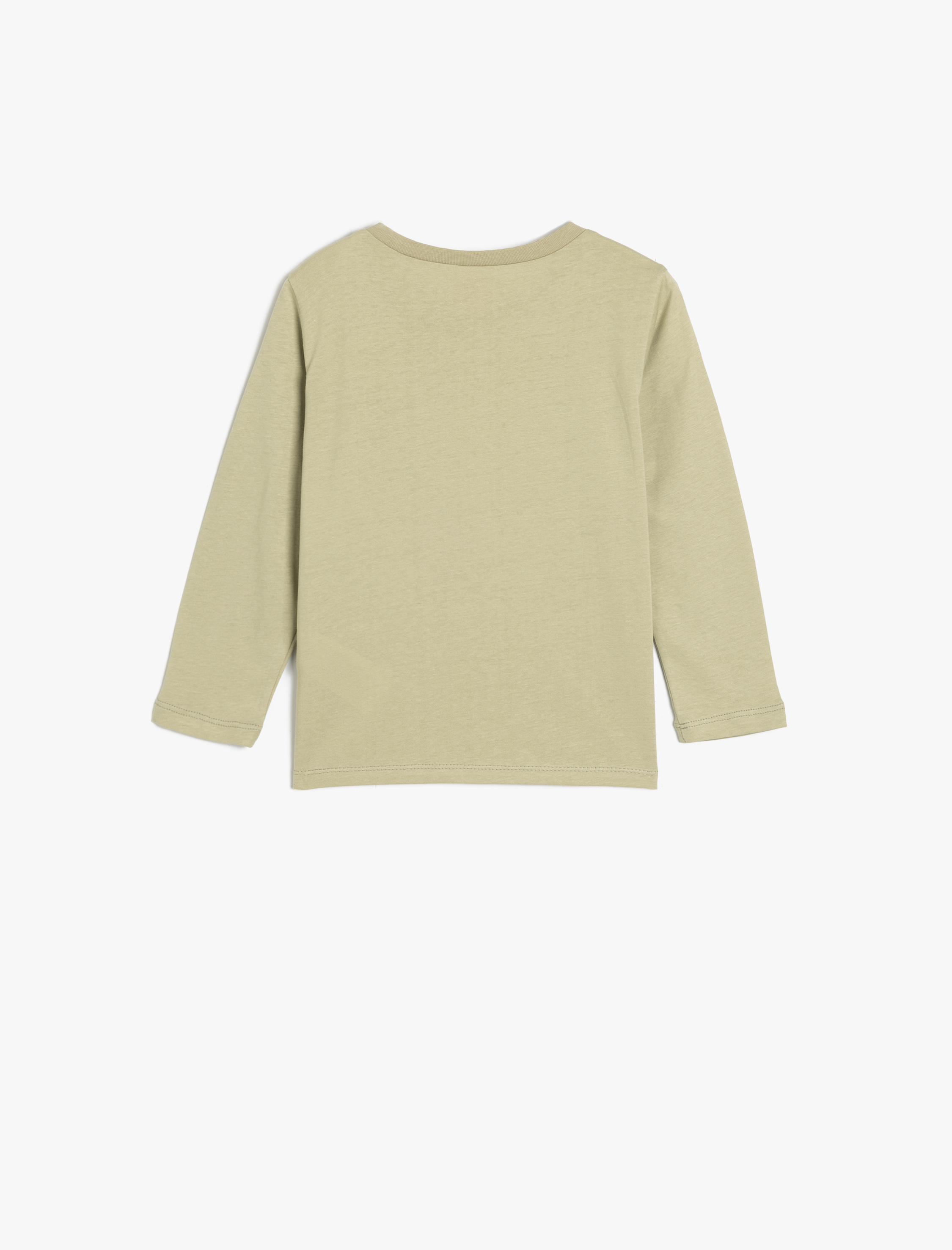  Erkek Bebek Tişört Uzun Kollu Bisiklet Yaka Dinozor Baskılı Pamuklu