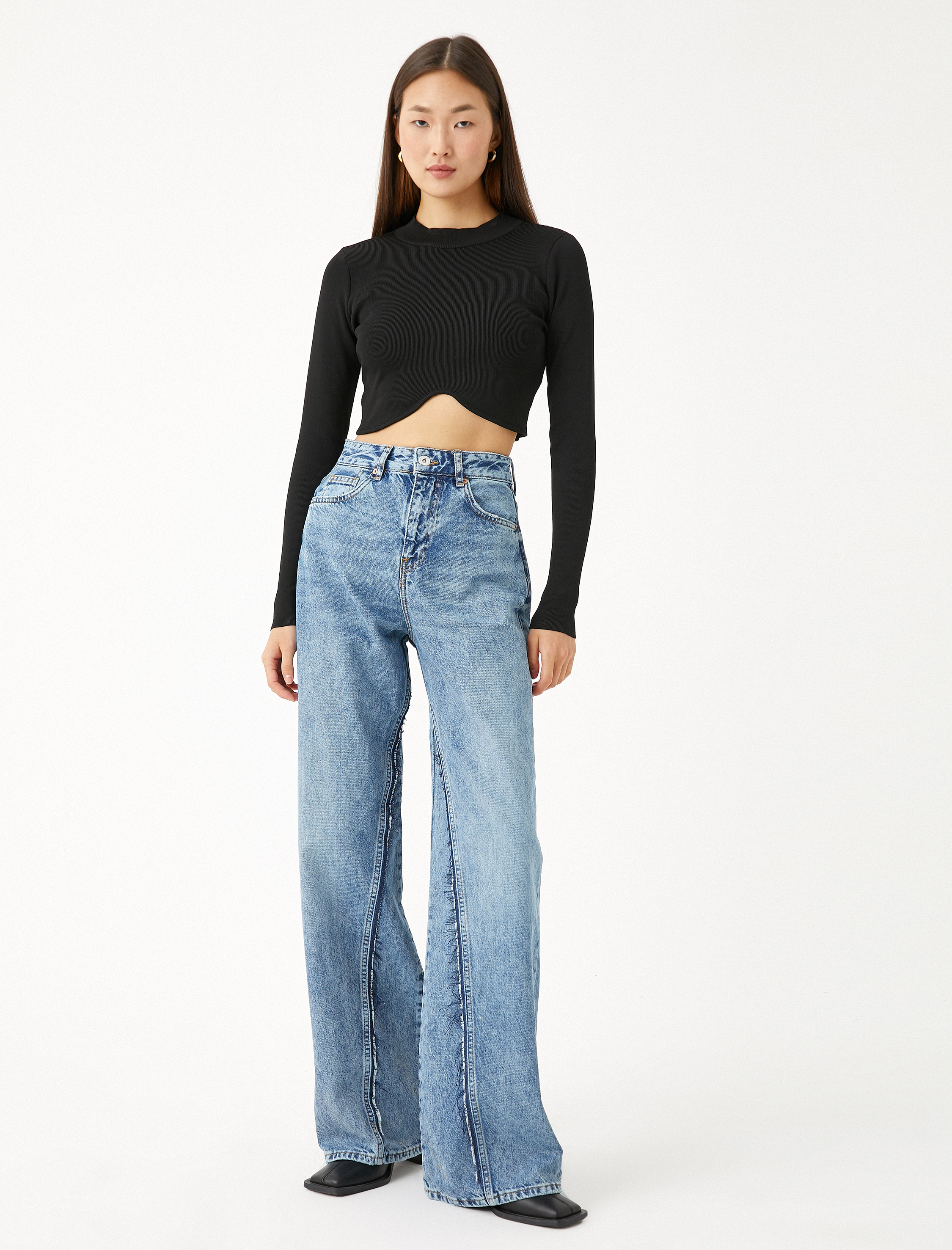 Geniş Paça Kot Pantolon Yüksek Bel- Bianca Jean