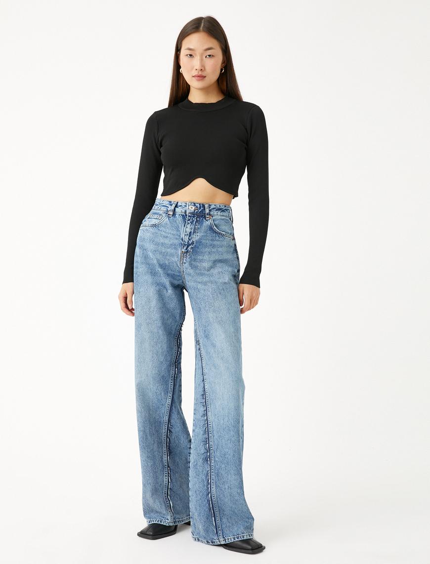   Geniş Paça Kot Pantolon Yüksek Bel- Bianca Jean