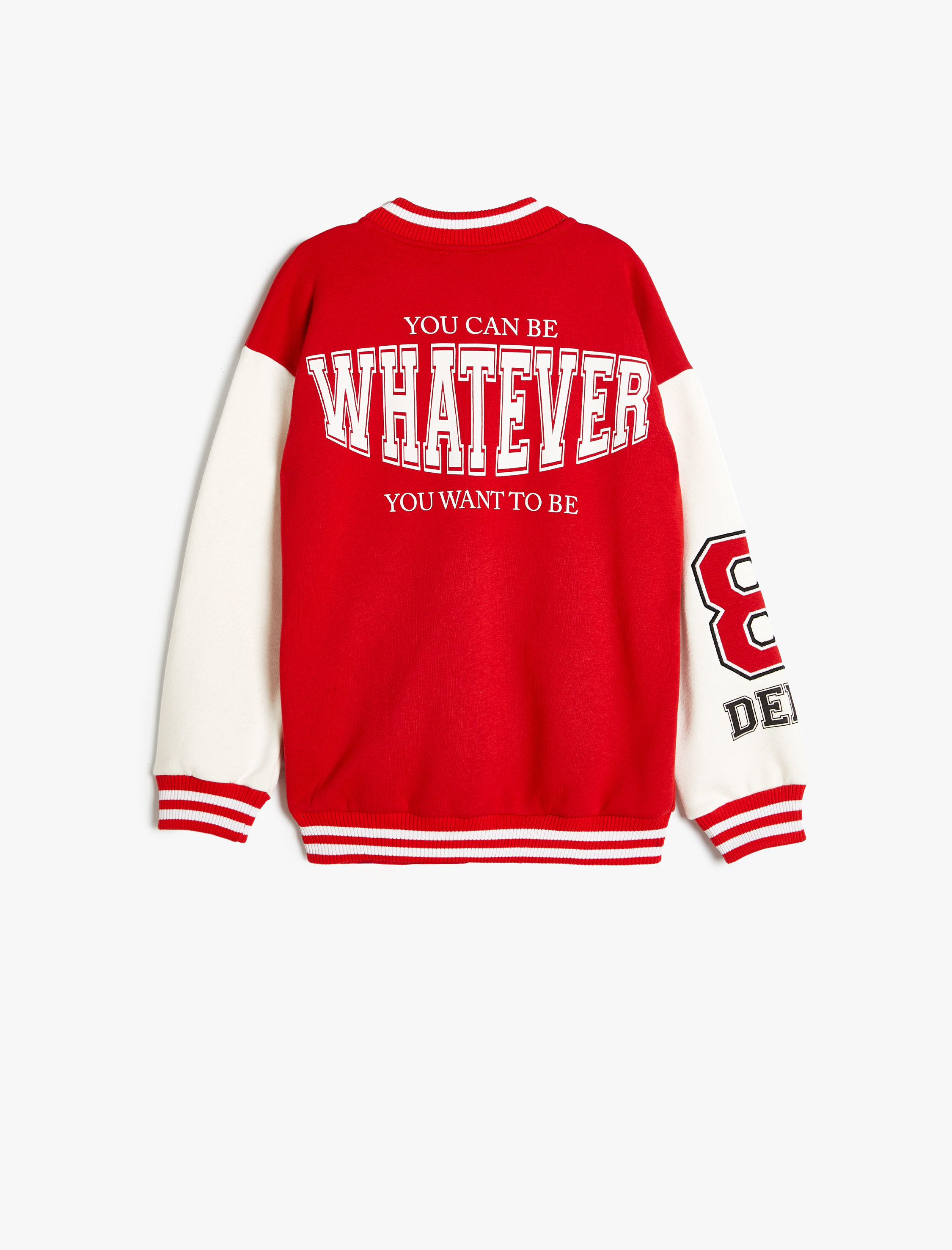  Kız Çocuk Kolej Ceket Aplike Detaylı Uzun Kollu Renk Bloklu Çıtçıt Kapamalı Şardonlu