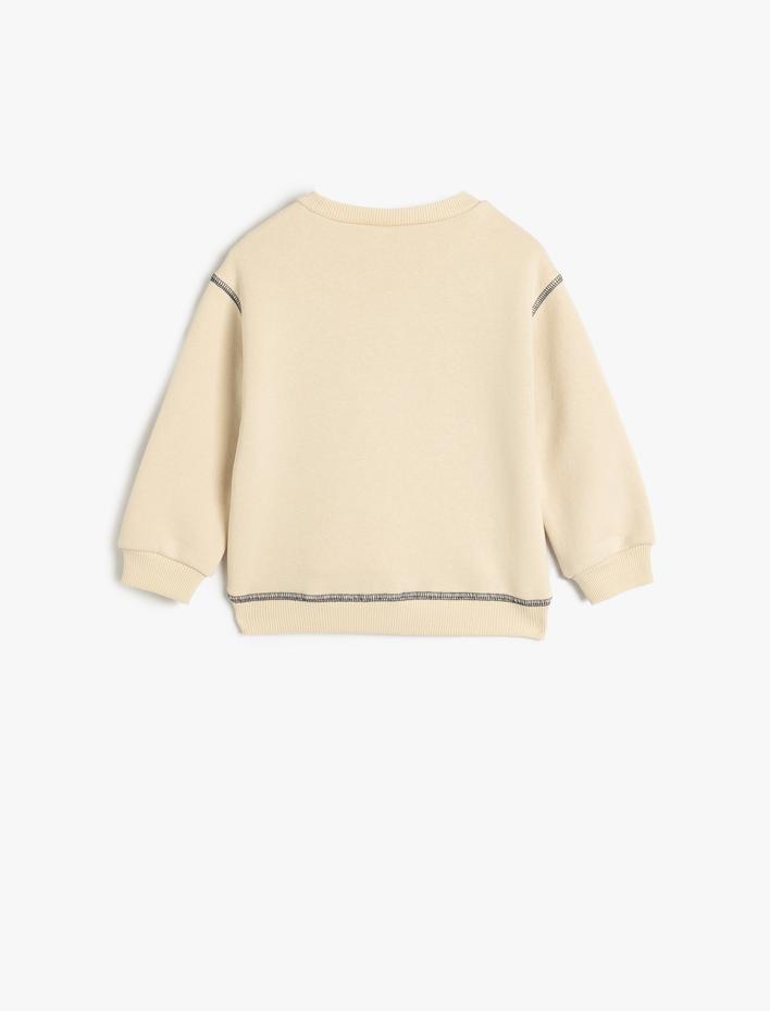 Kız Bebek Sweat Slogan Baskılı Uzun Kollu Bisiklet Yaka Pamuklu Şardonlu