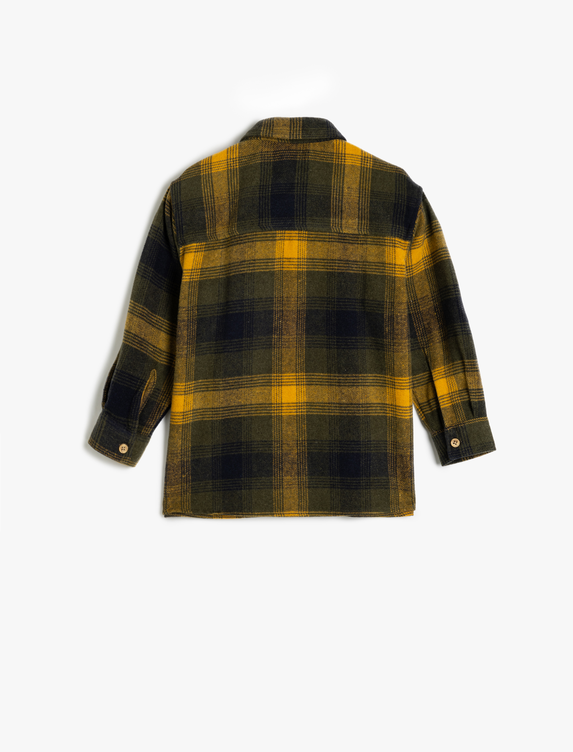  Erkek Çocuk Oduncu Gömleği Uzun Kollu Cep Detaylı Klasik Yaka Düğmeli