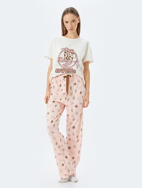 Baskılı Örme Pijama Takımı 2 Parça