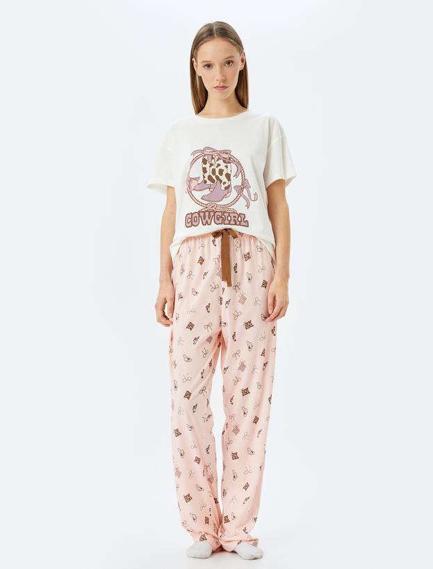 Baskılı Örme Pijama Takımı 2 Parça_2