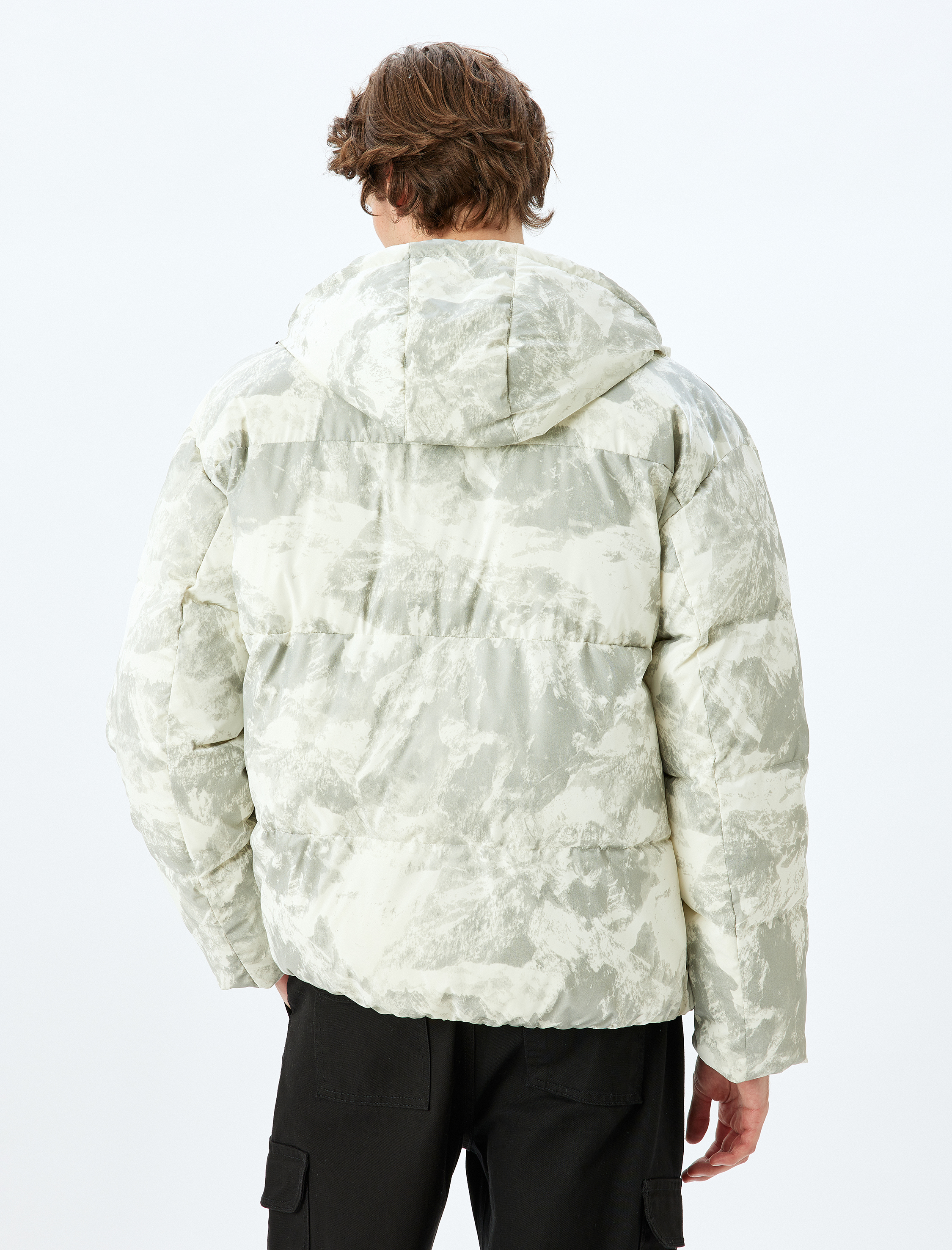 Kapüşonlu Şişme Mont Fermuarlı Rüzgar Kapaklı