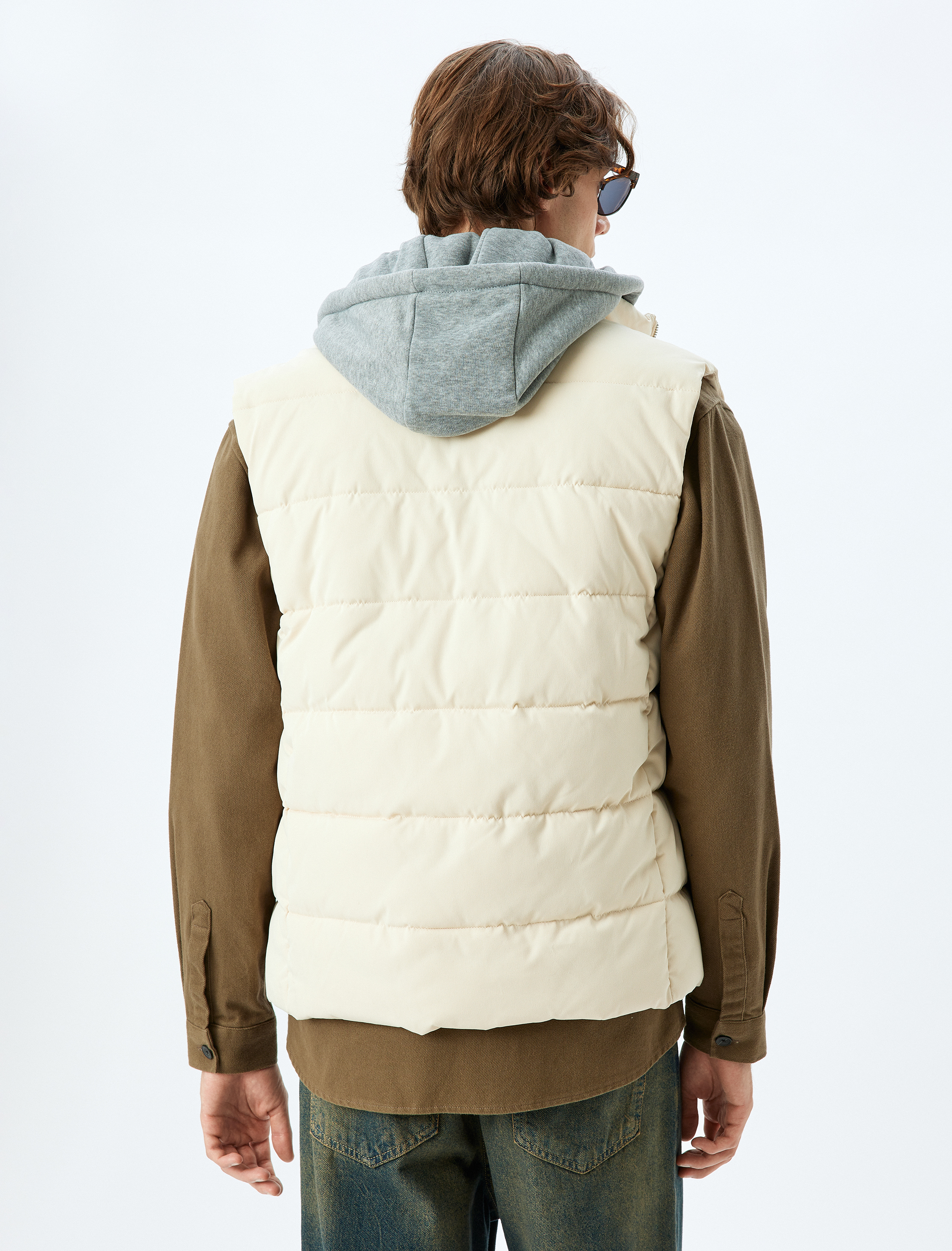   Şişme Yelek Çıkarılabilir Kapşonlu Fermuarlı