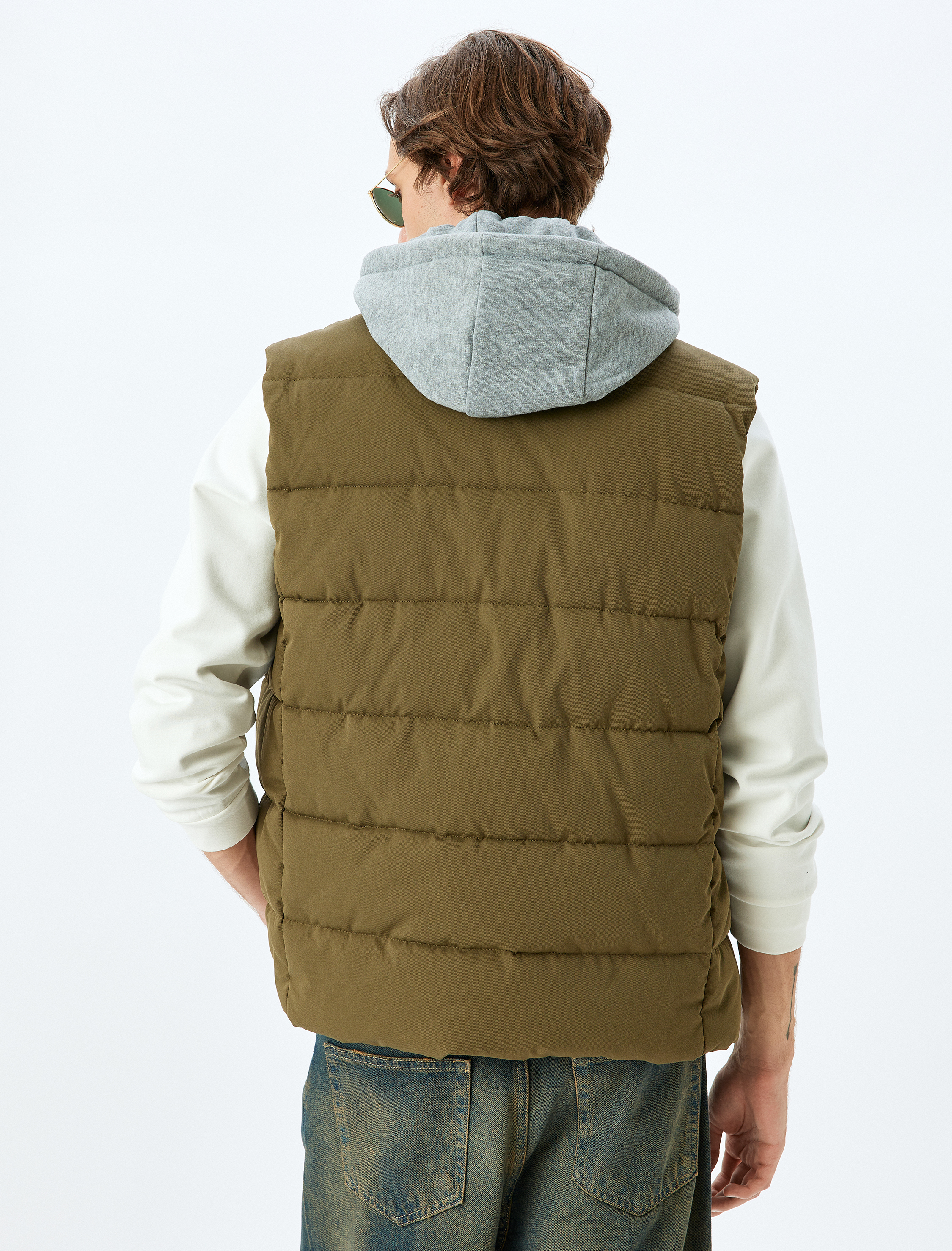   Şişme Yelek Çıkarılabilir Kapşonlu Fermuarlı