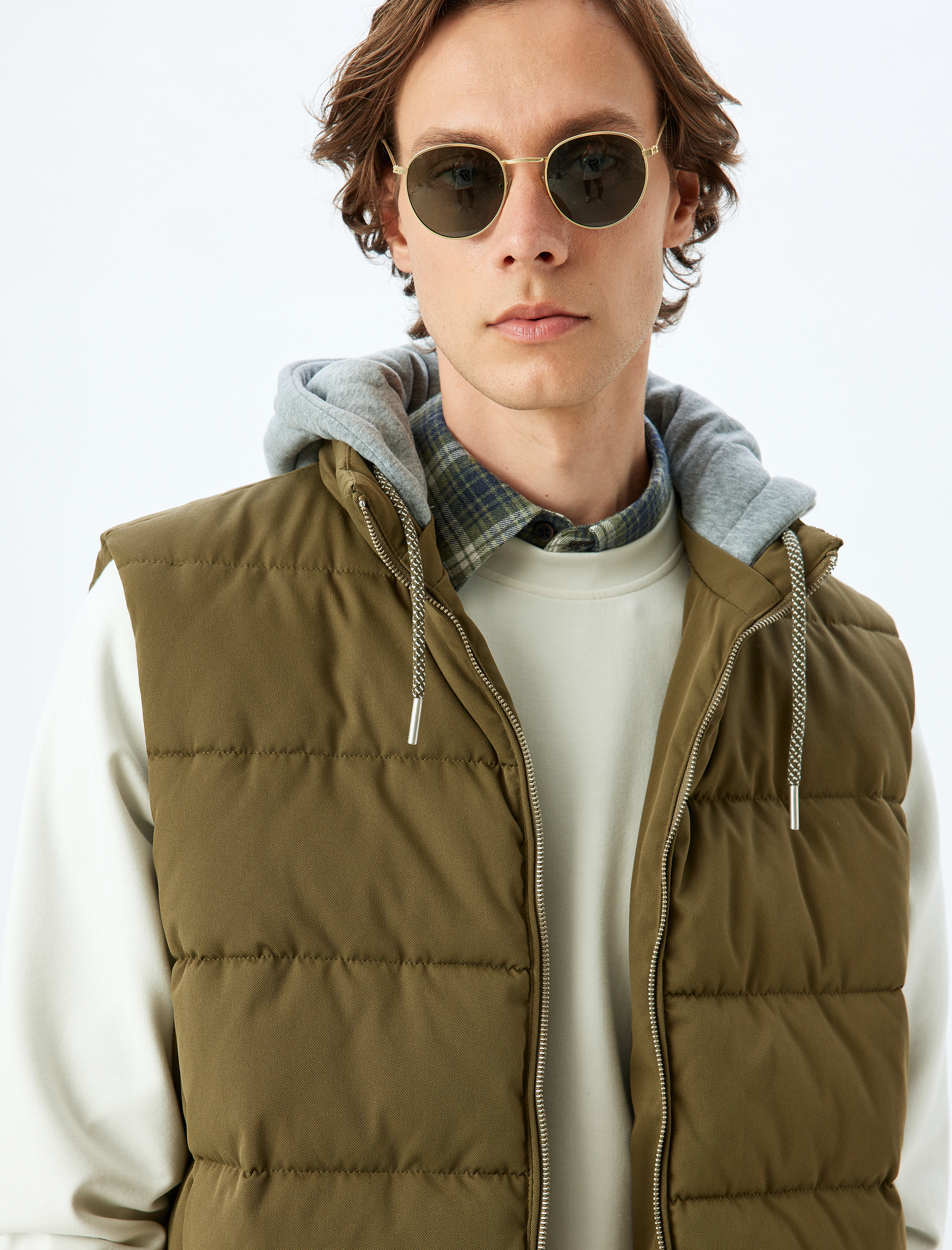   Şişme Yelek Çıkarılabilir Kapşonlu Fermuarlı