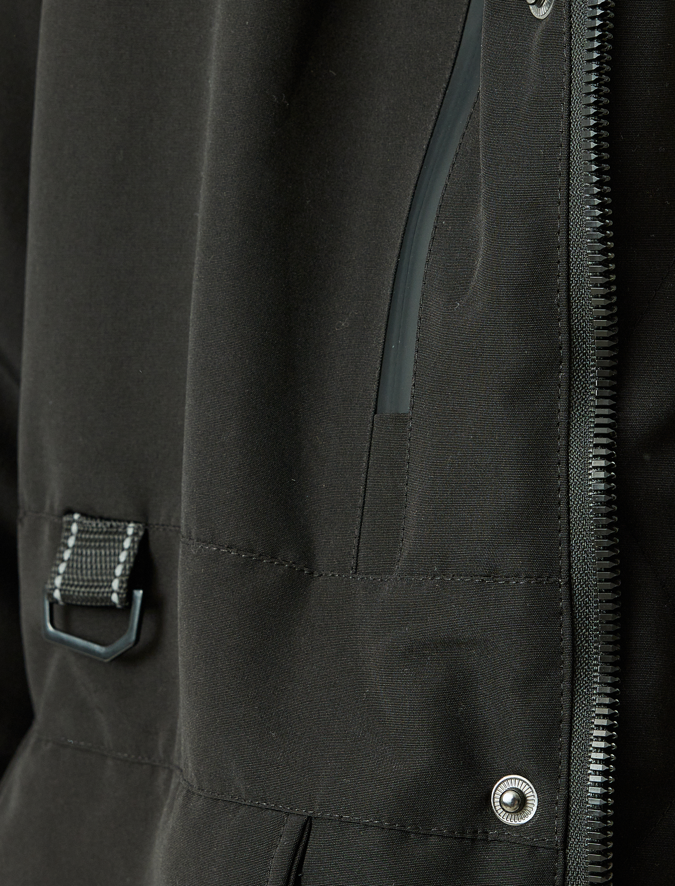   Anorak Mont Suni Kürk Detaylı Kapşonlu Slim Fit Fermuarlı