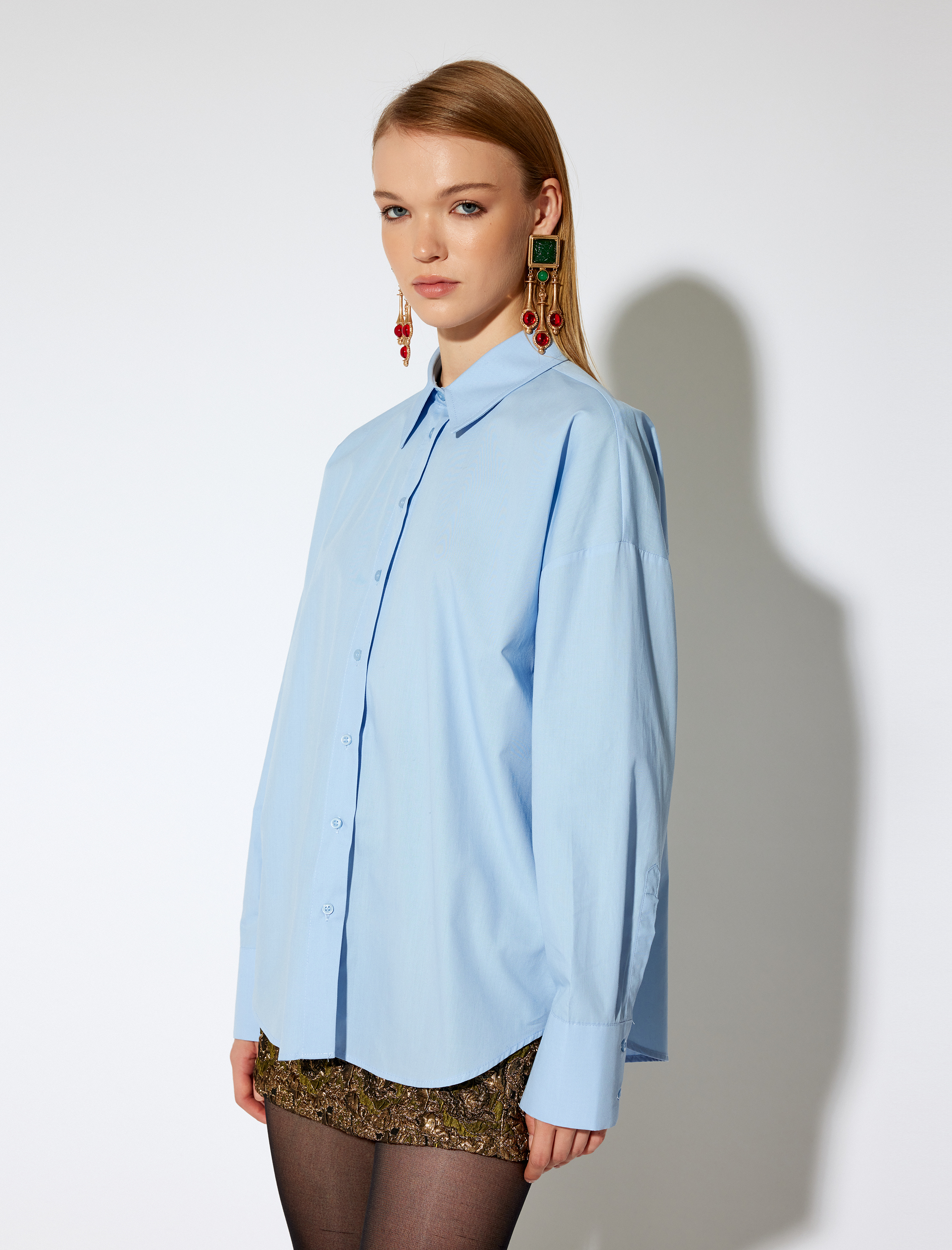   Oversize Gömlek Uzun Kollu Pamuklu