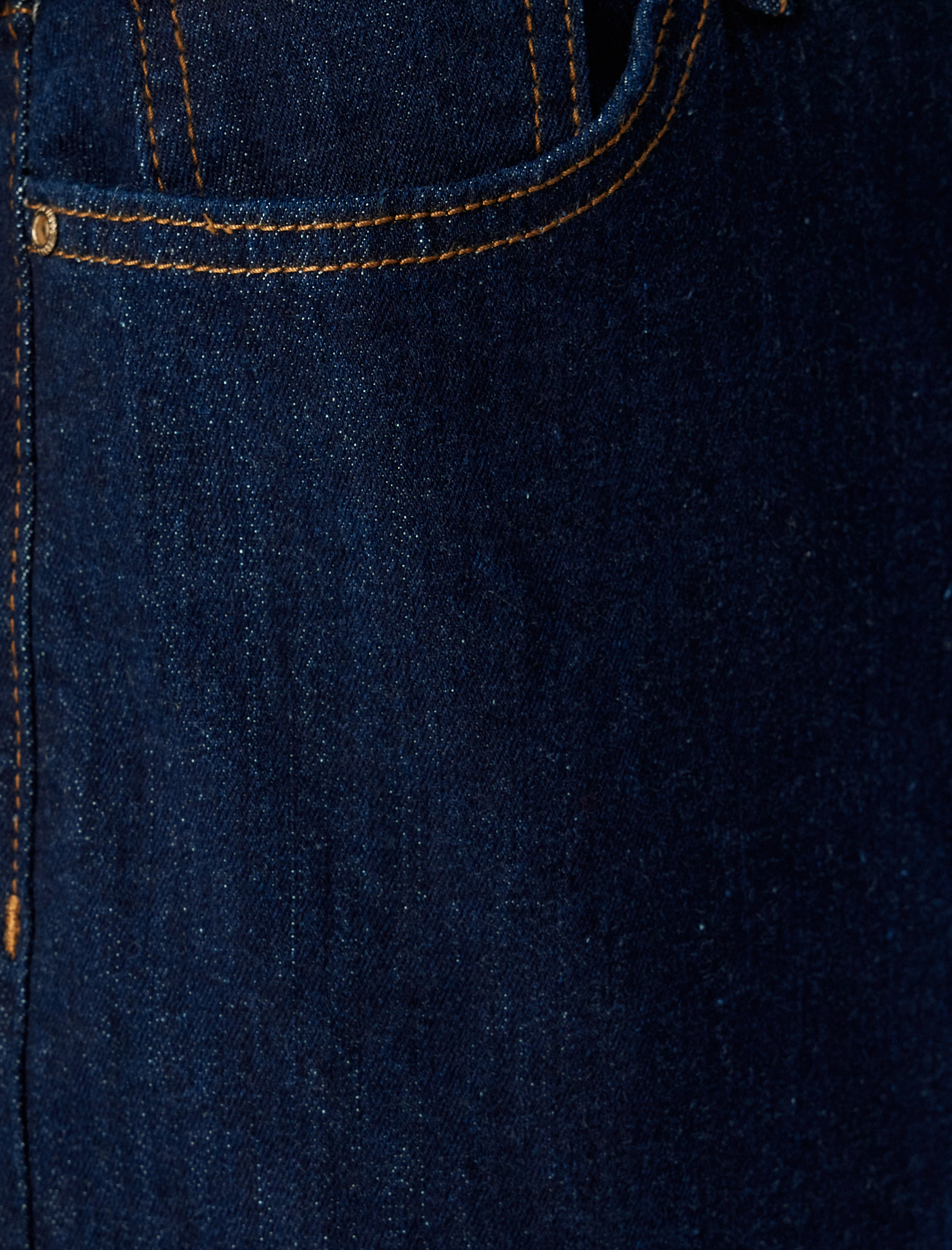   Slim Straight Fit Normal Bel Düğmeli Cepli Kot Pantolon - Slim Straight Jean