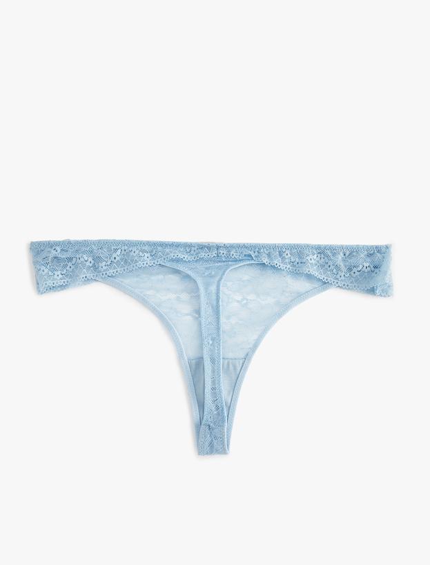 Fiyonk Detaylı Transparan Dantel String Külot_1