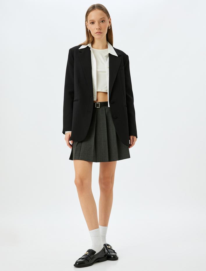  Koton X İnji - Pileli Kemer Detaylı Mini Etek