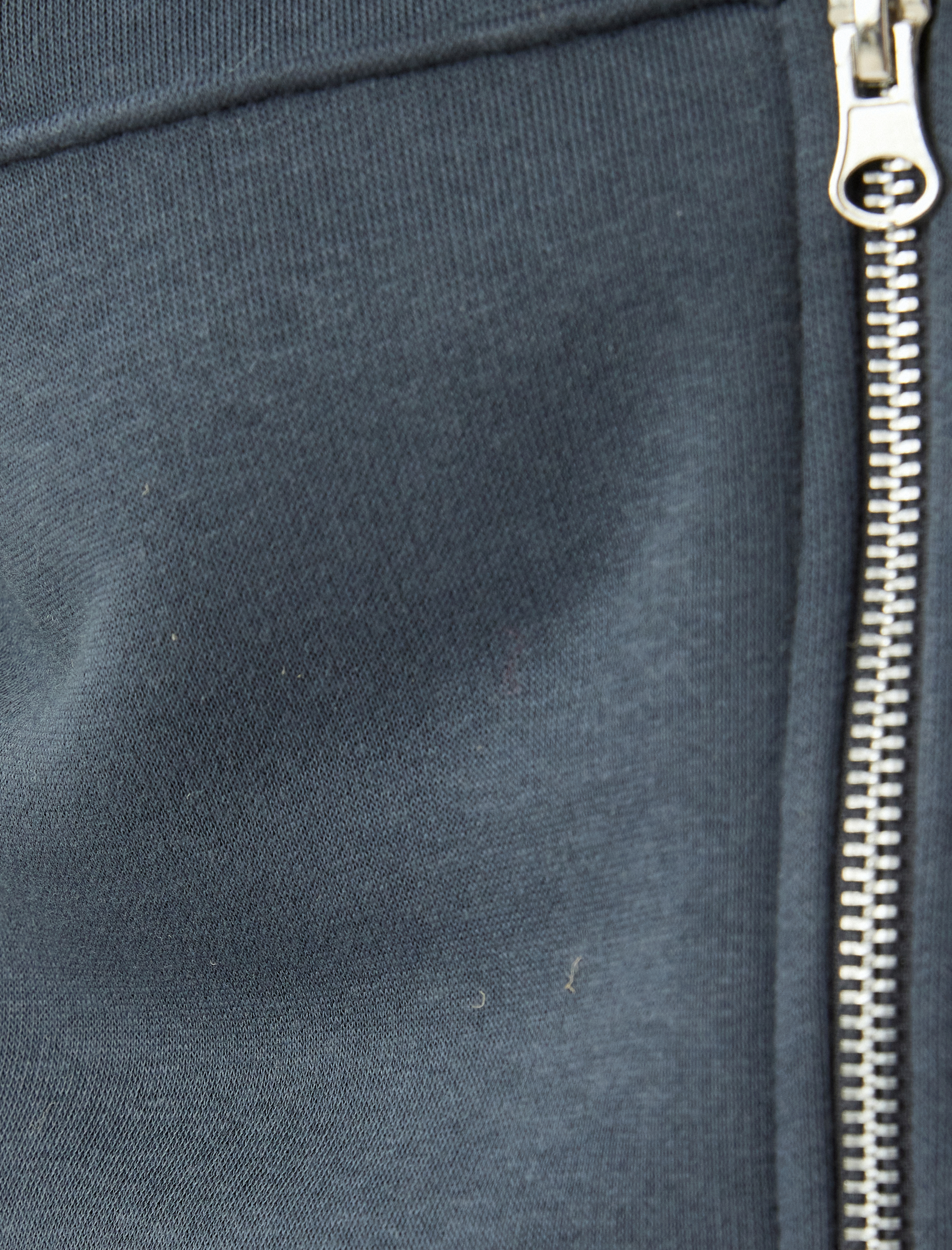   Şardonlu Dik Yaka Fermuarlı Cep Detaylı Biyeli Crop Kolej Sweatshirt