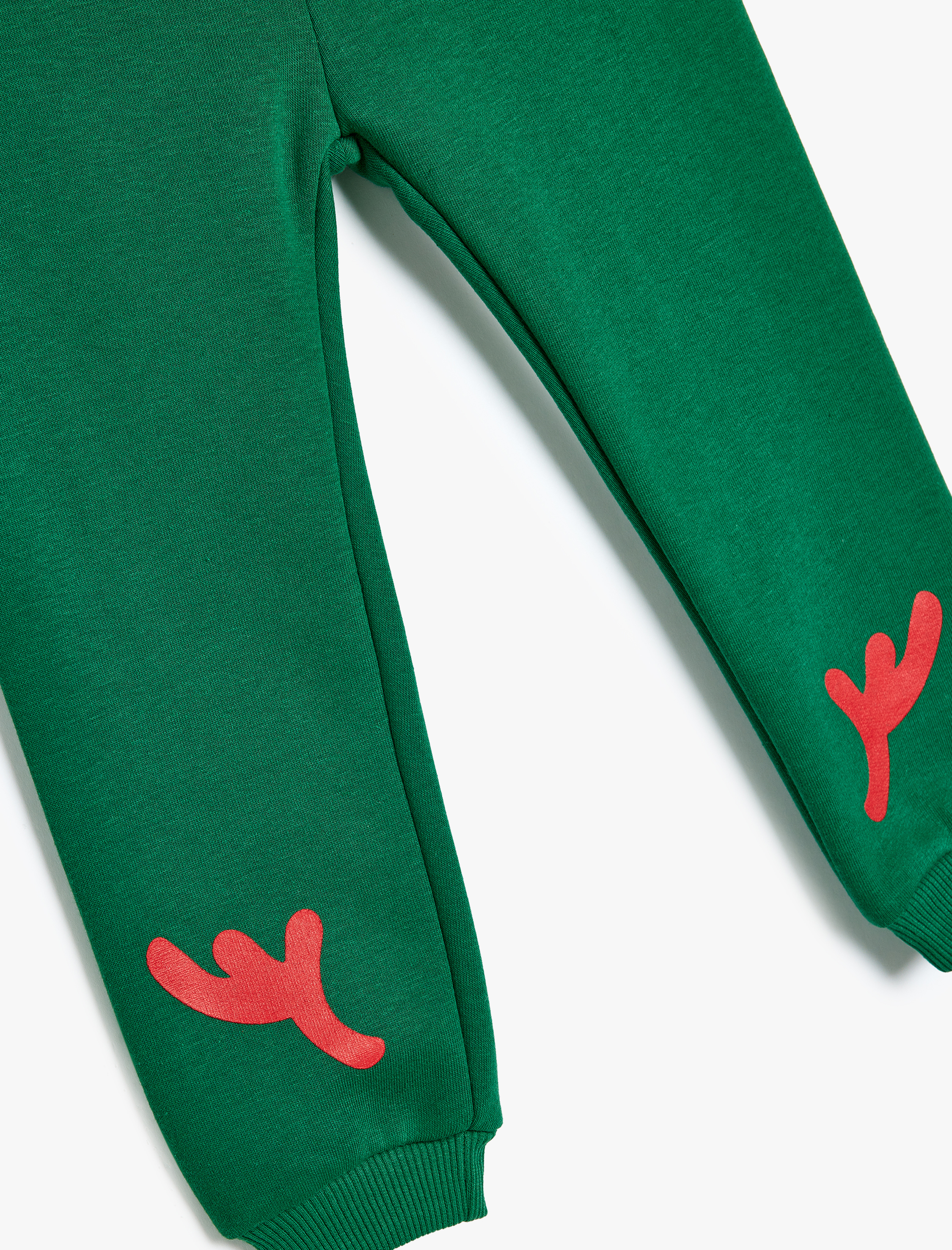  Erkek Bebek Beli Bağcıklı Şardonlu Geyik Baskılı Pamuklu Jogger Eşofman Altı