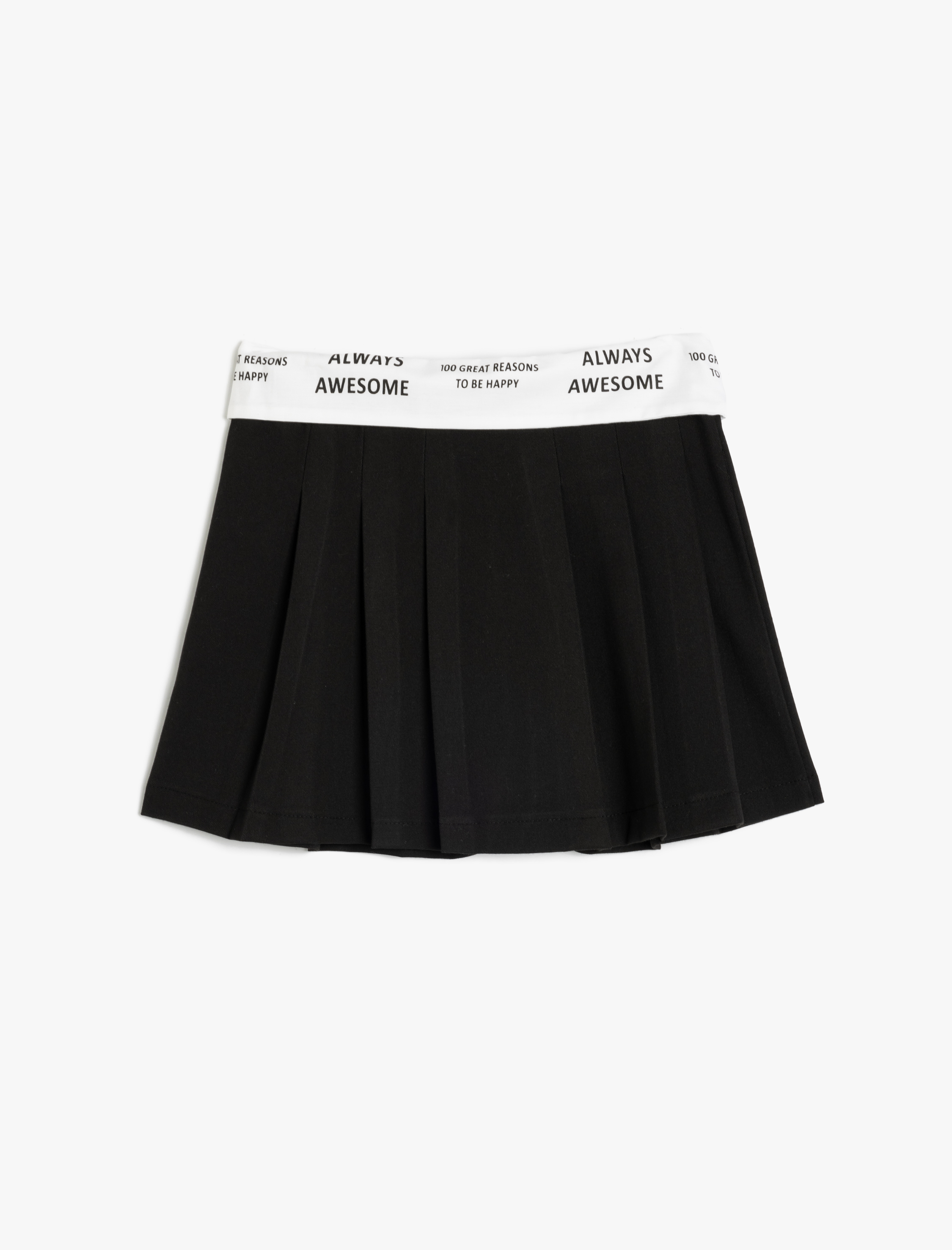 Kız Çocuk Pileli Etek Düğme Detaylı Beli Aplike Detaylı