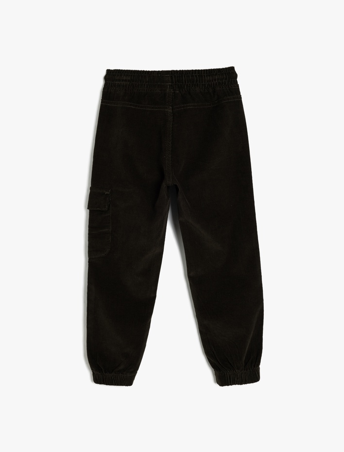 Erkek Çocuk Jogger Pantolon Kargo Cepli Beli Bağlamalı Pamuklu