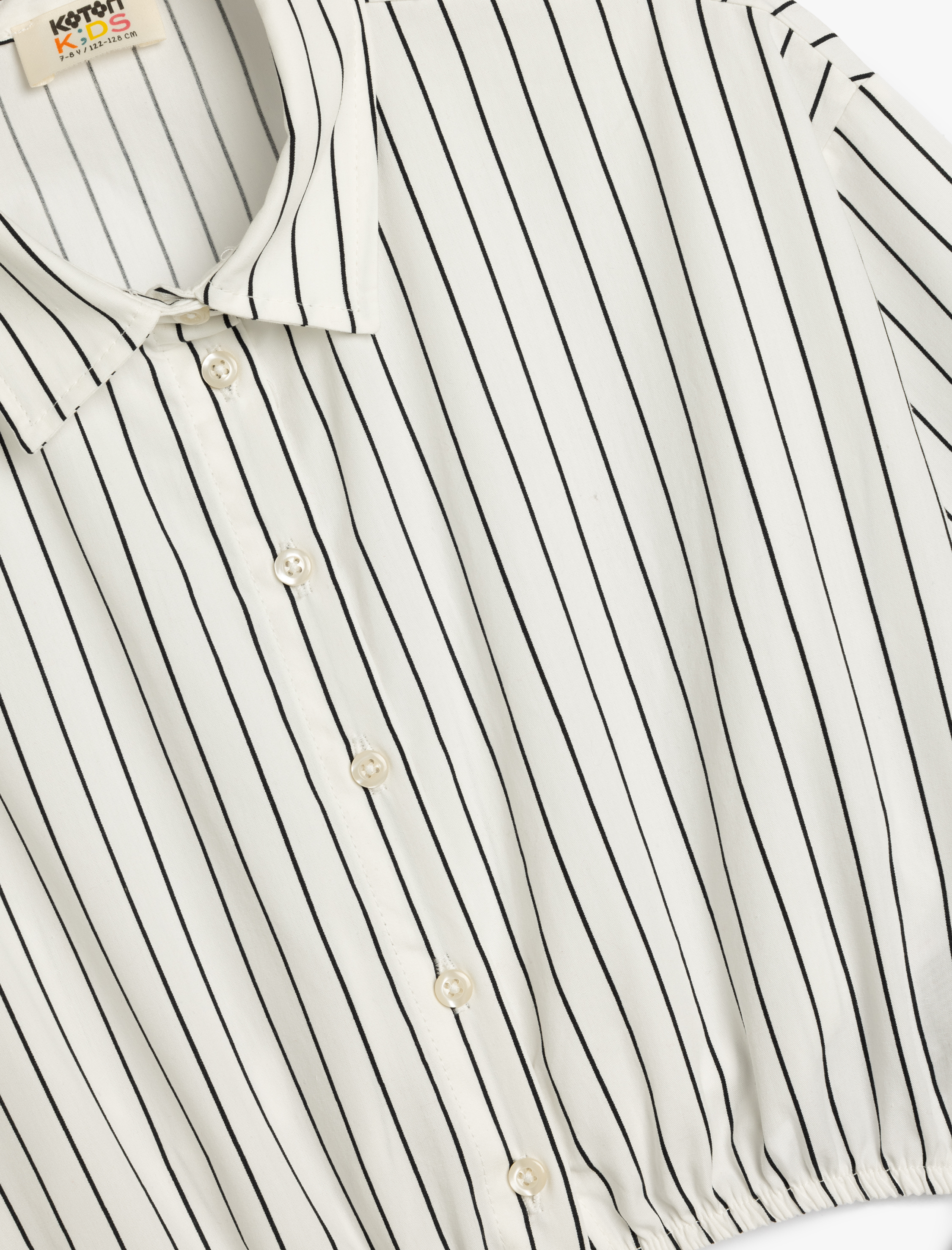  Kız Çocuk Gömlek Uzun Kollu Beli Bağlamalı Pamuklu