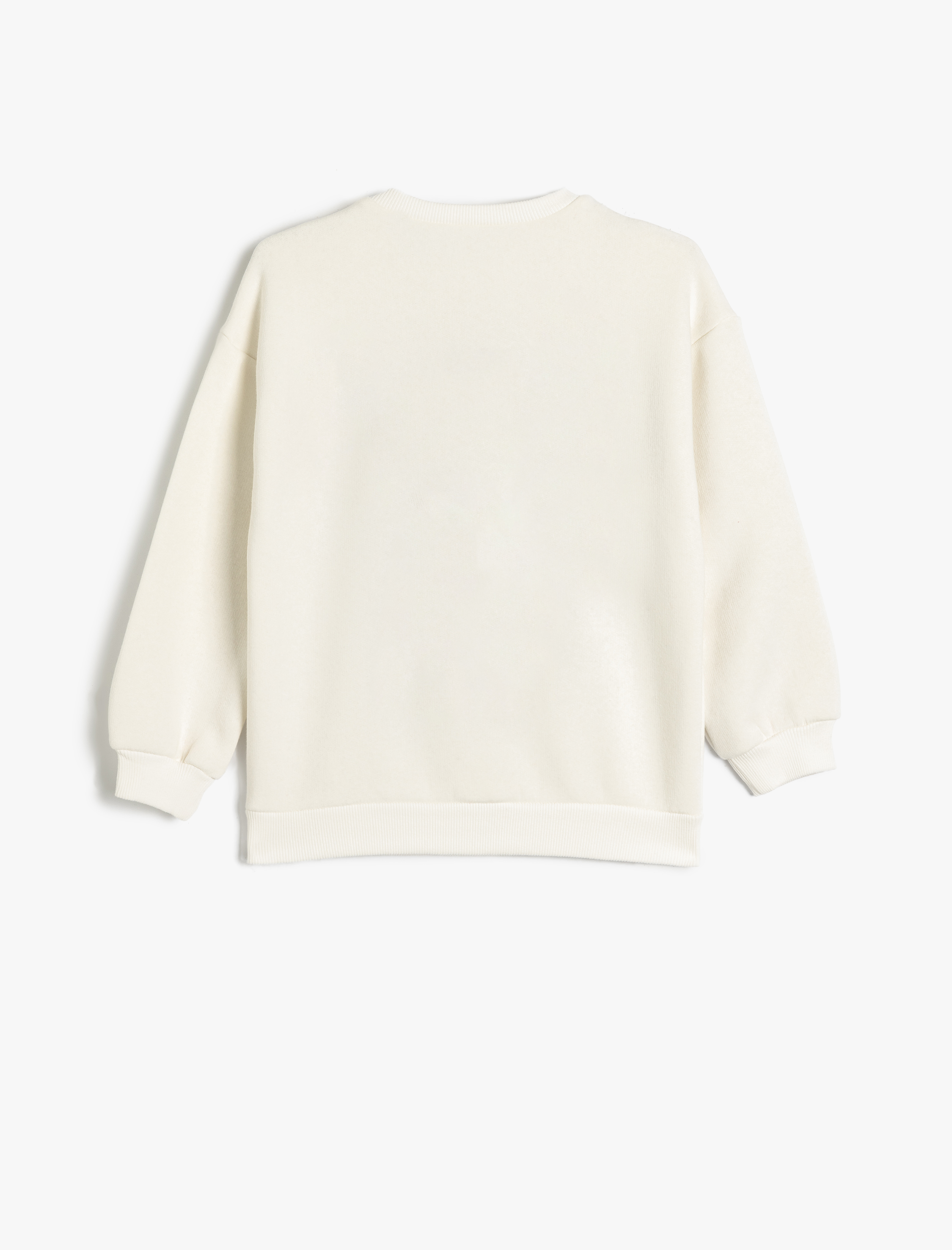  Kız Çocuk Sweat Fiyonk Baskılı Bisiklet Yaka Uzun Kollu Şardonlu