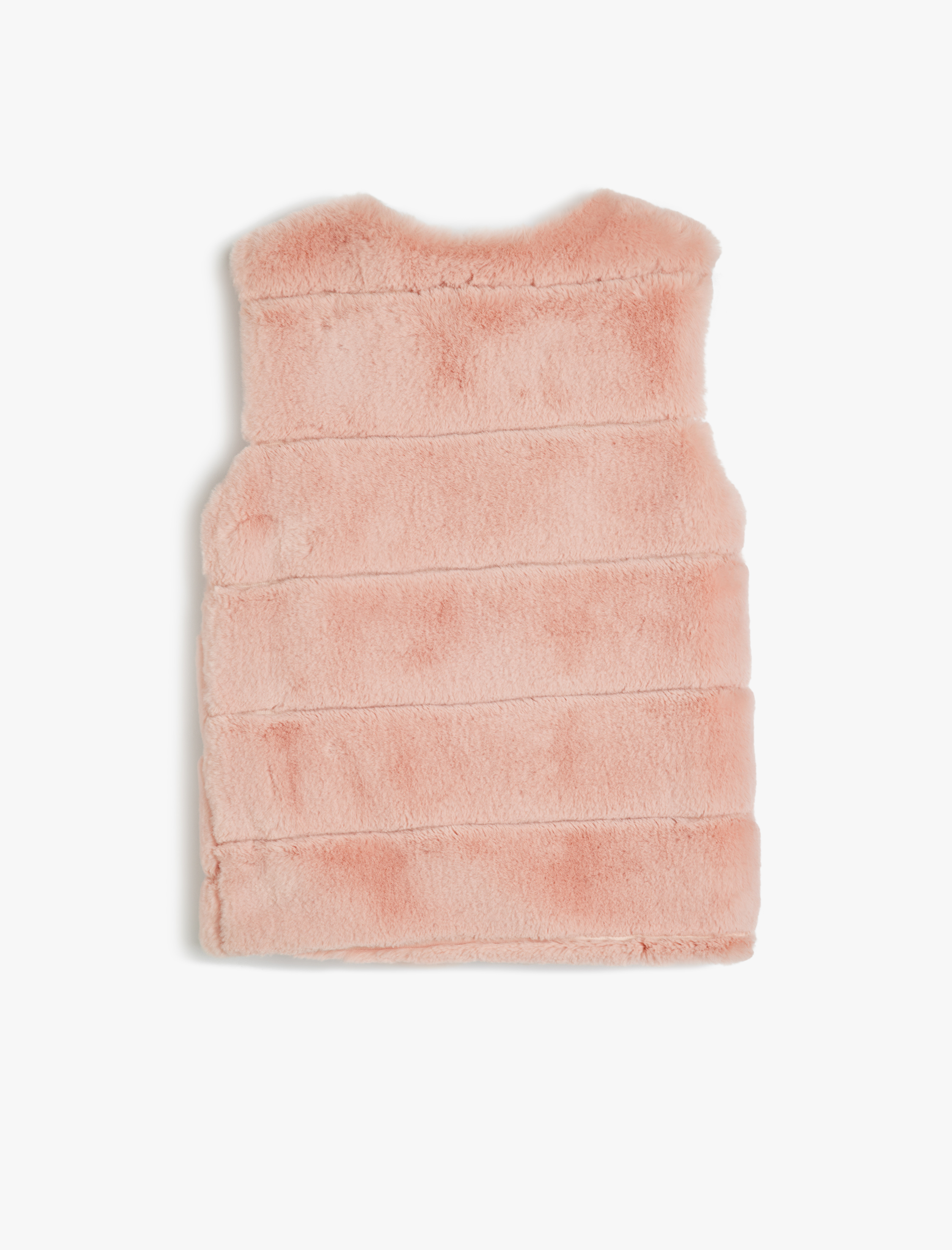 Kız Çocuk Peluş Yelek Yuvarlak Yaka Kolsuz