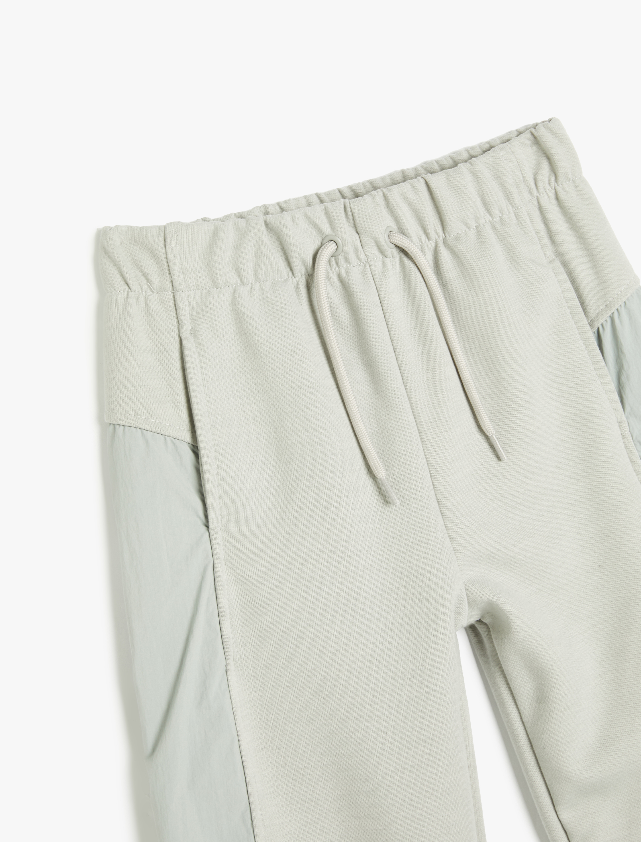  Kız Çocuk Beli Bağcıklı Paraşüt Kumaş Detaylı Jogger Eşofman Altı