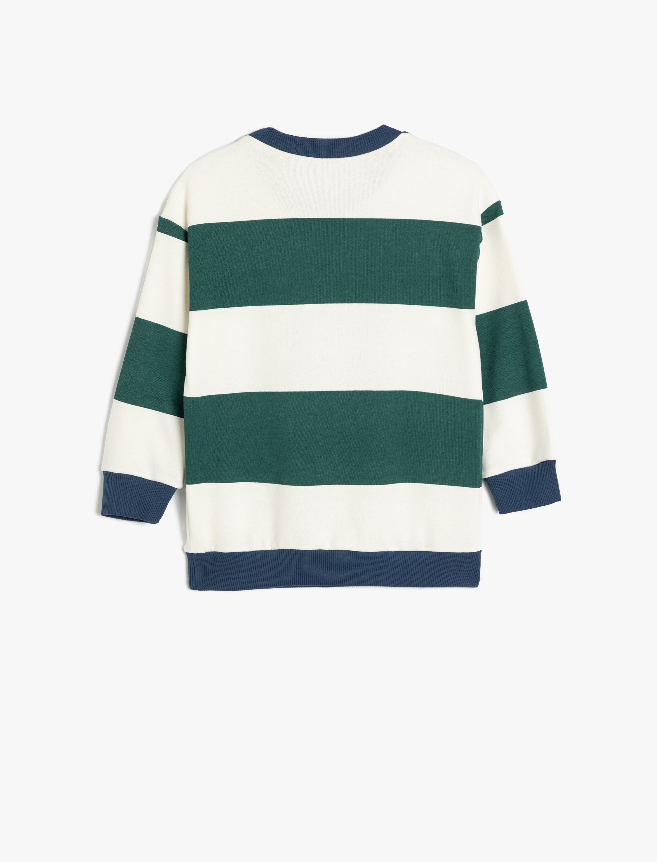  Erkek Çocuk Oversize Sweatshirt Uzun Kollu Bisiklet Yaka Aplike Detaylı Şardonlu