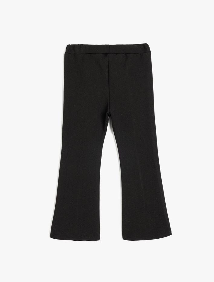 Kız Bebek Beli Lastikli Fiyonk Detaylı Viskon İspanyol Paça Tayt