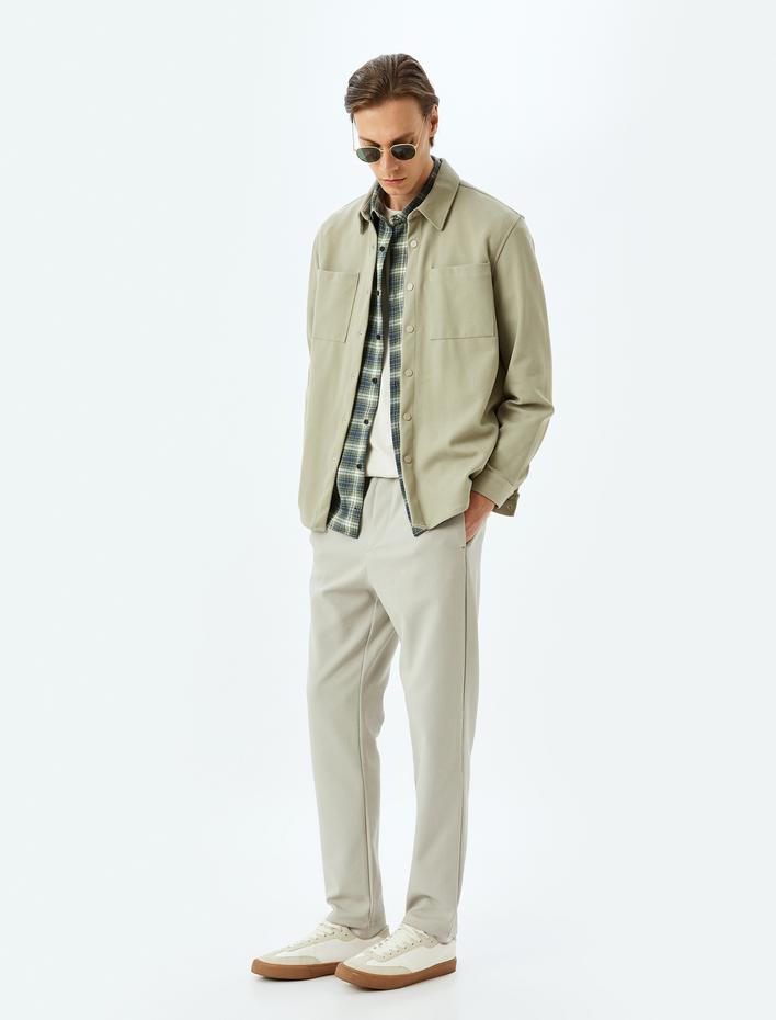  Beli Bağcıklı Cepli Pamuk Karışımlı Slim Fit Eşofman Pantolon